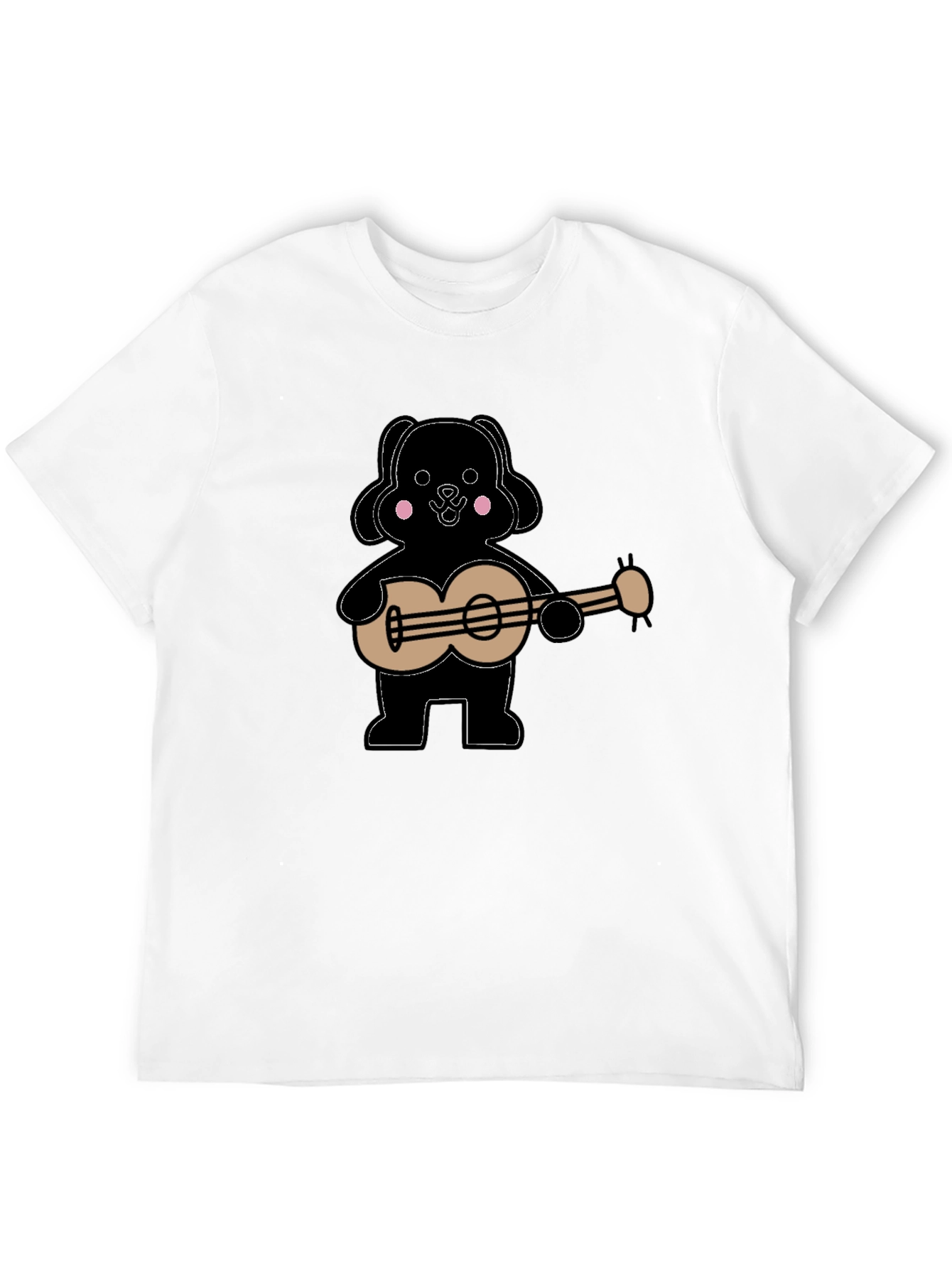 Dog Playing Guitar Graphic Tee - Black