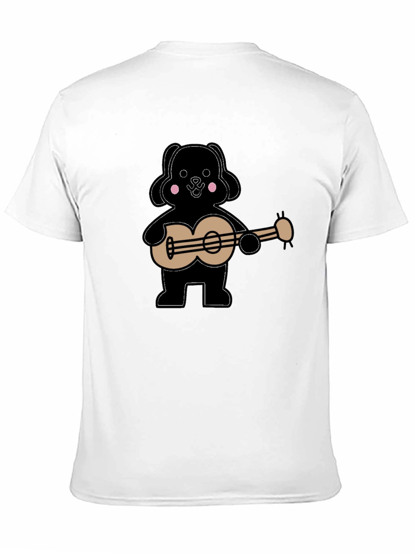Dog Playing Guitar Graphic Tee - Black