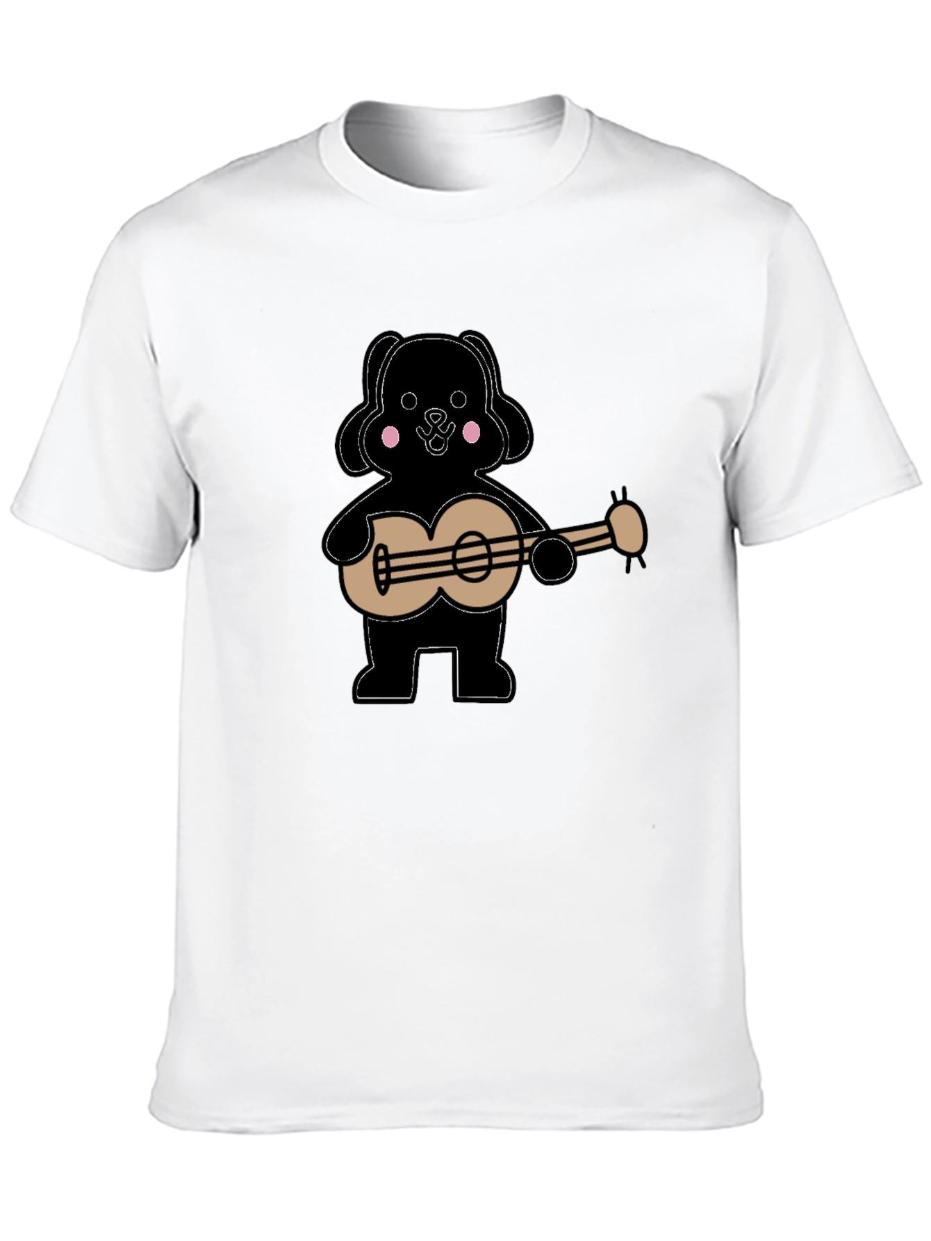 Dog Playing Guitar Graphic Tee - Black