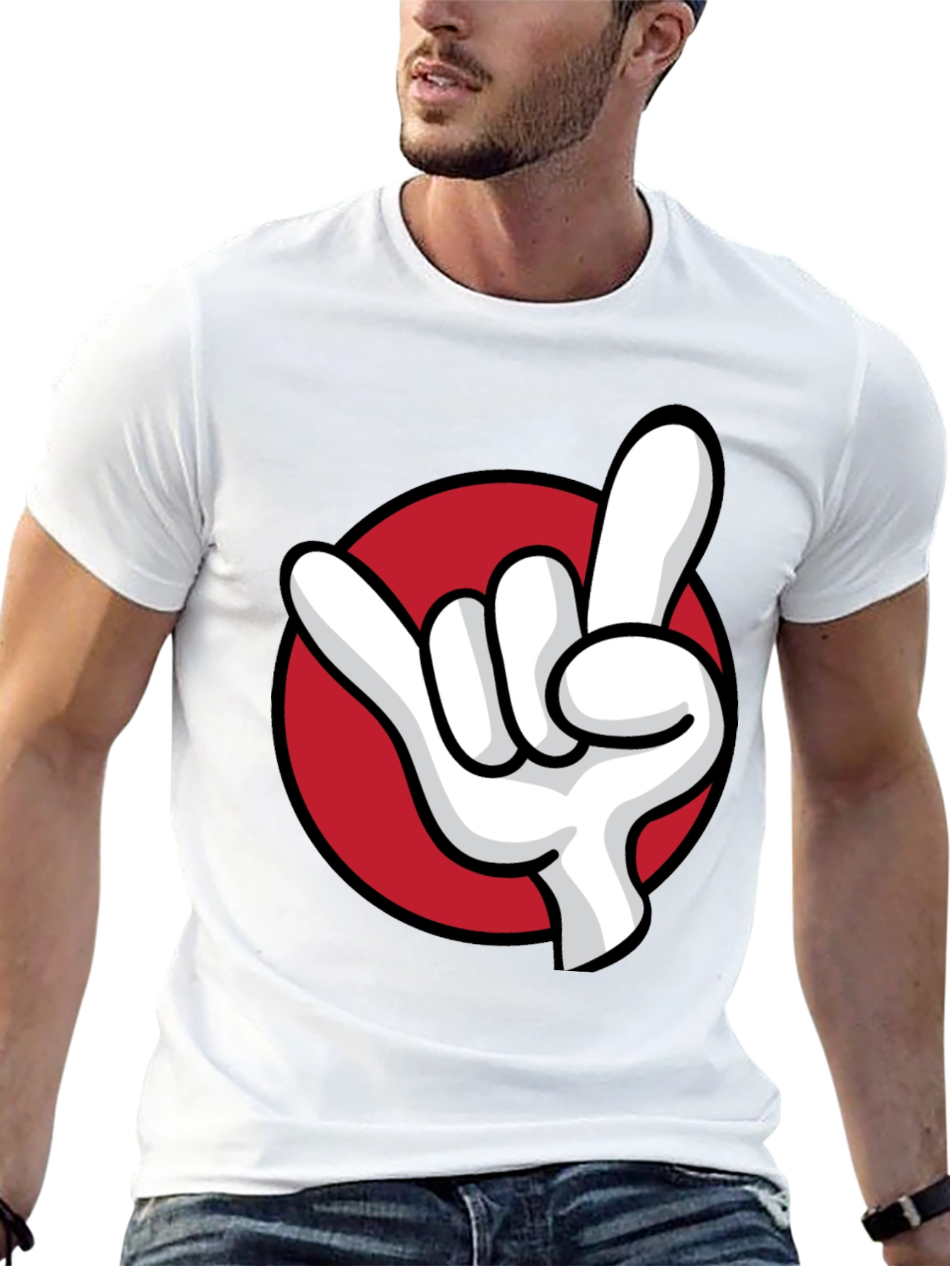 Rock On Hand Graphic Tee - Black Cotton T-Shirt