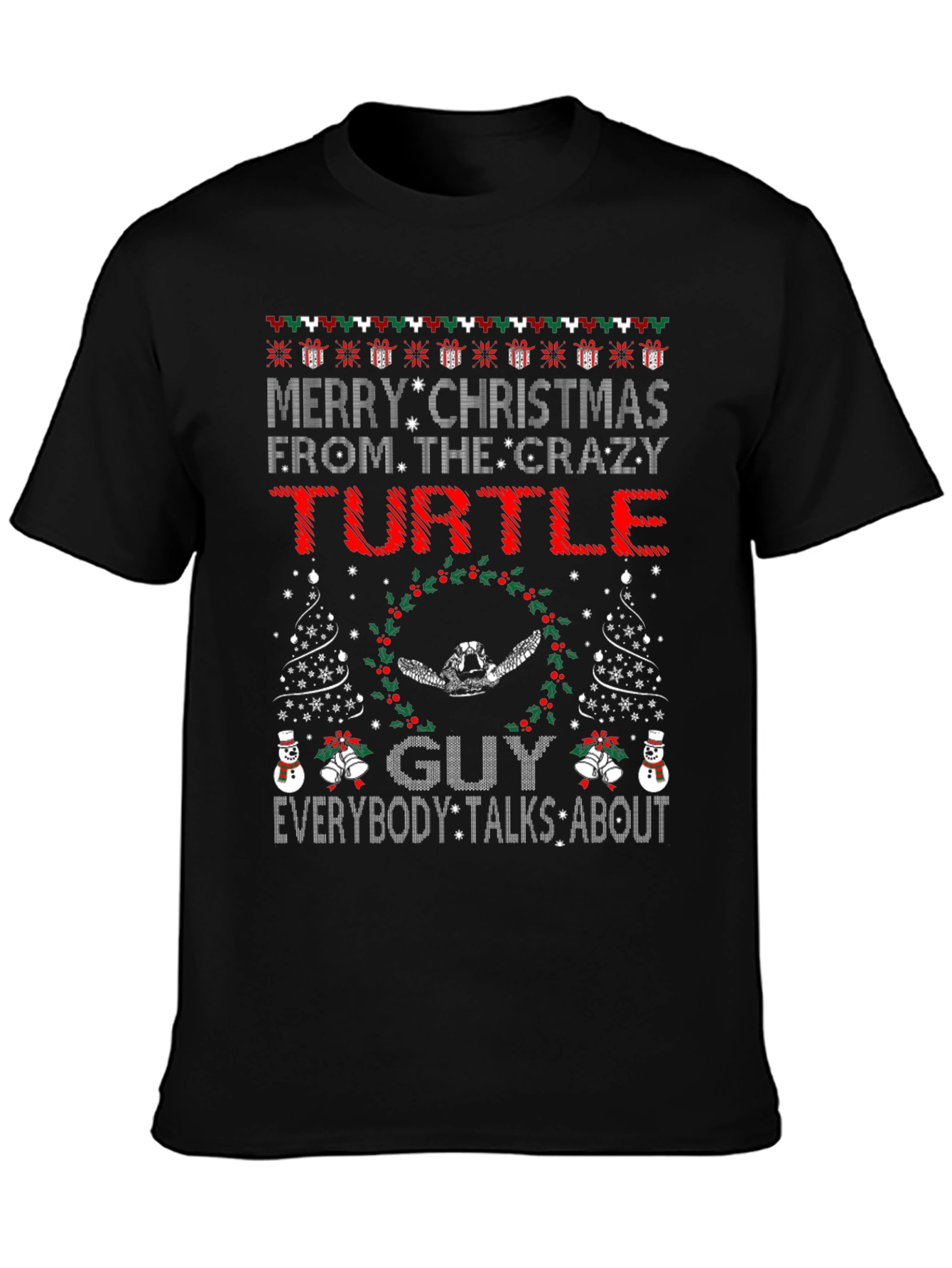 Crazy Turtle Guy Christmas T-Shirt