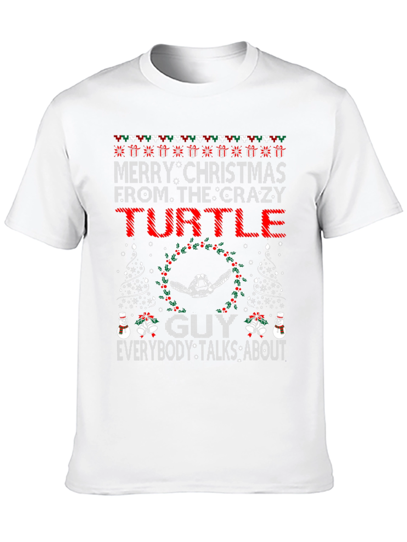 Crazy Turtle Guy Christmas T-Shirt