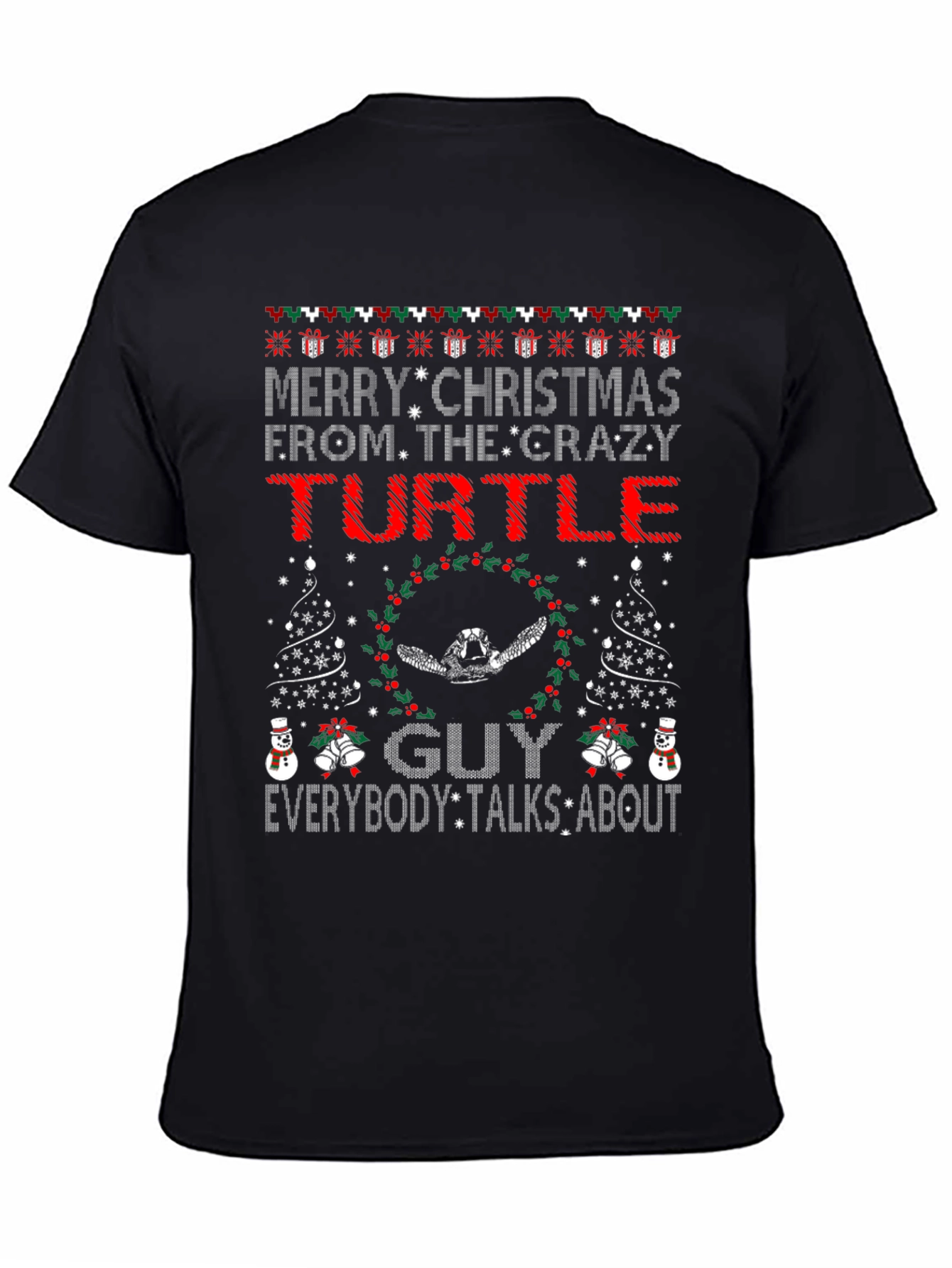 Crazy Turtle Guy Christmas T-Shirt