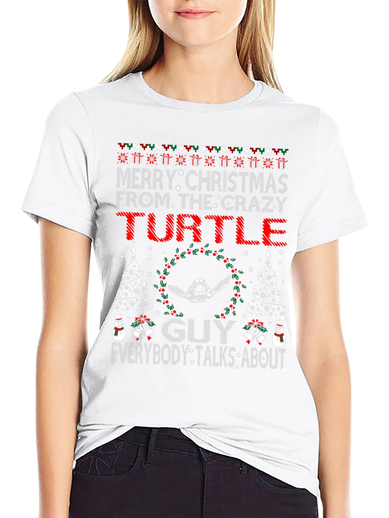 Crazy Turtle Guy Christmas T-Shirt