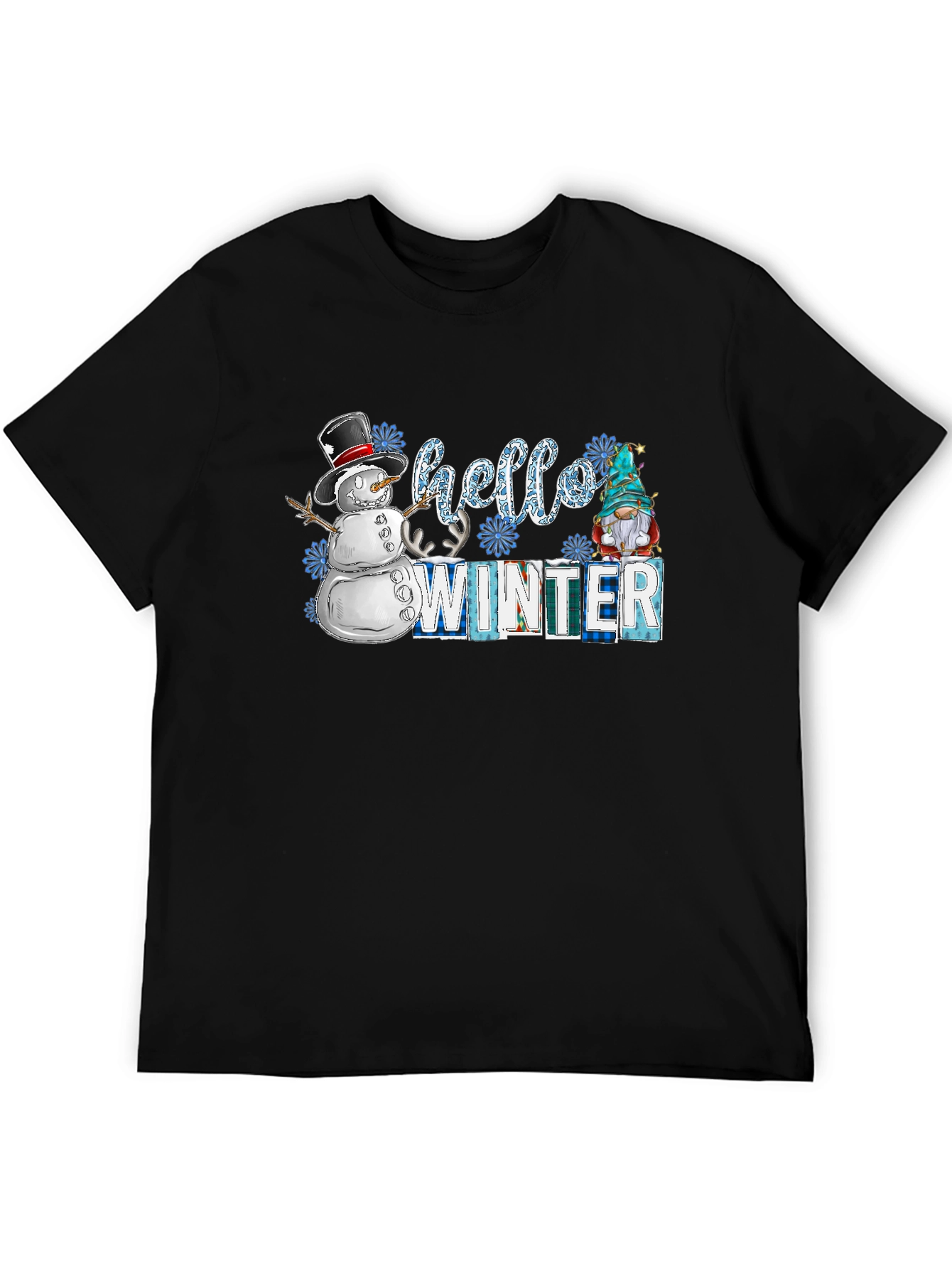 Hello Winter T-Shirt: Snowman & Gnome
