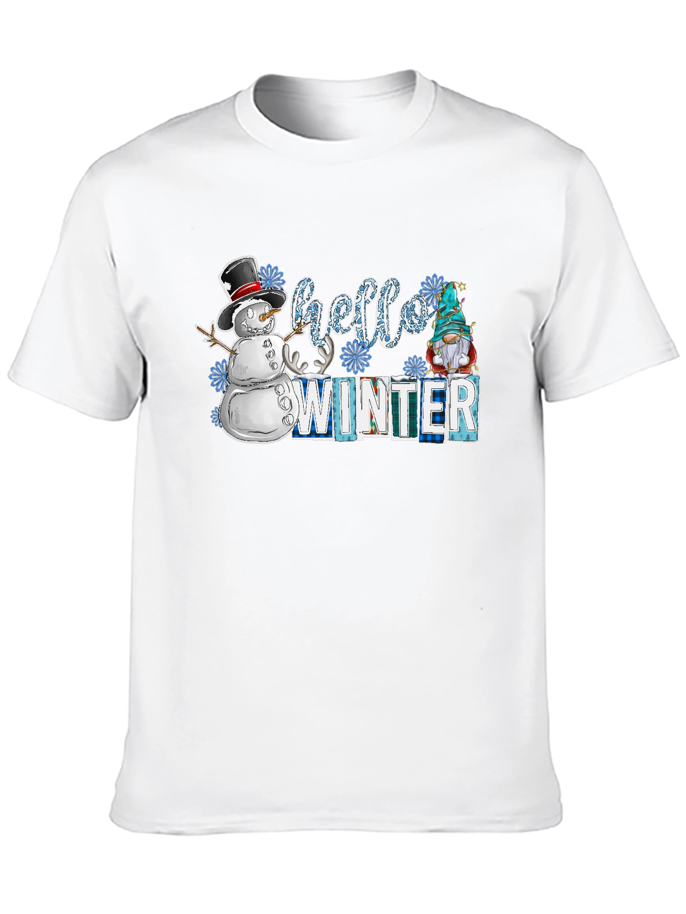 Hello Winter T-Shirt: Snowman & Gnome