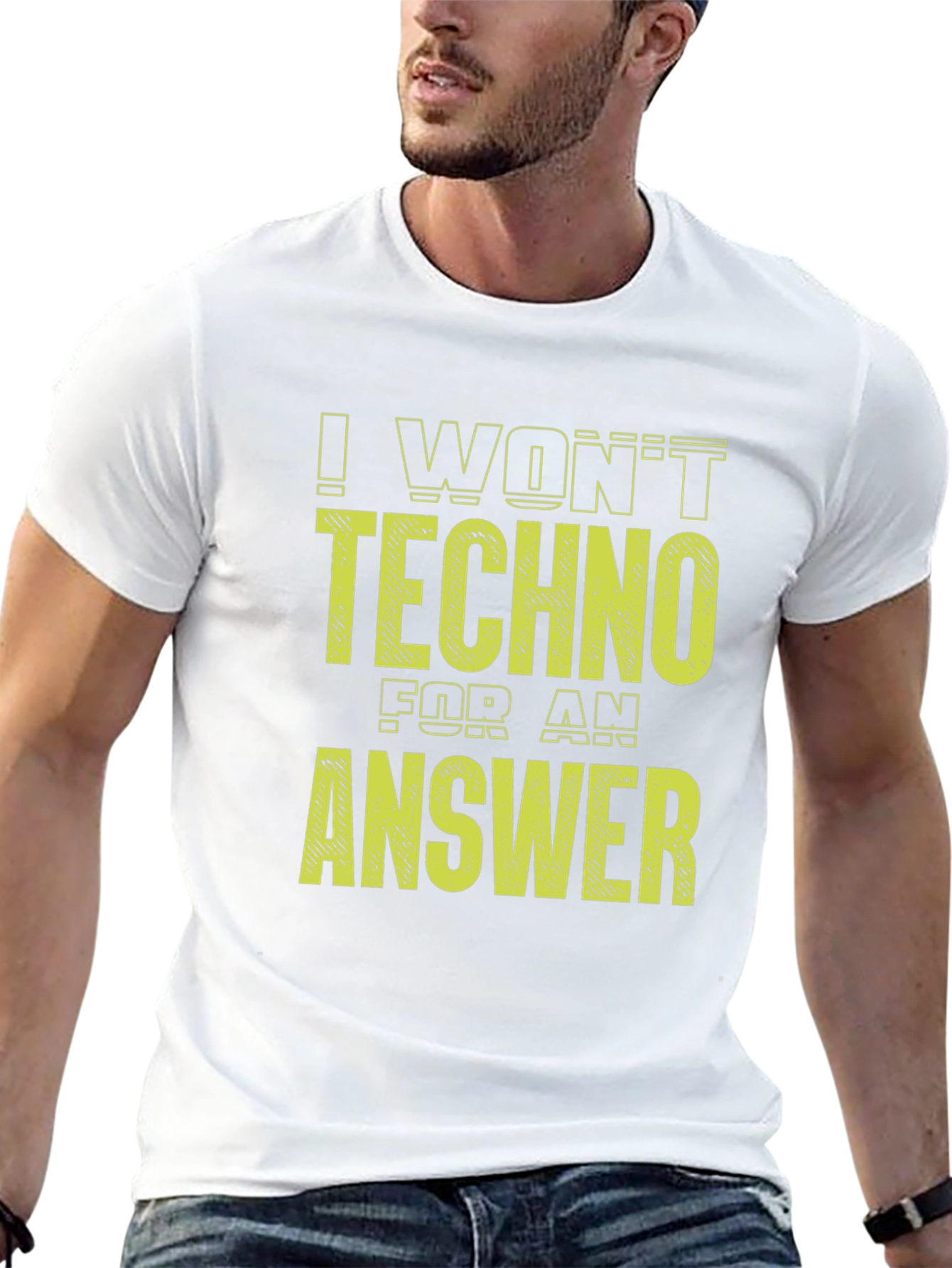 I Wont Techno for an Answer Black Tee