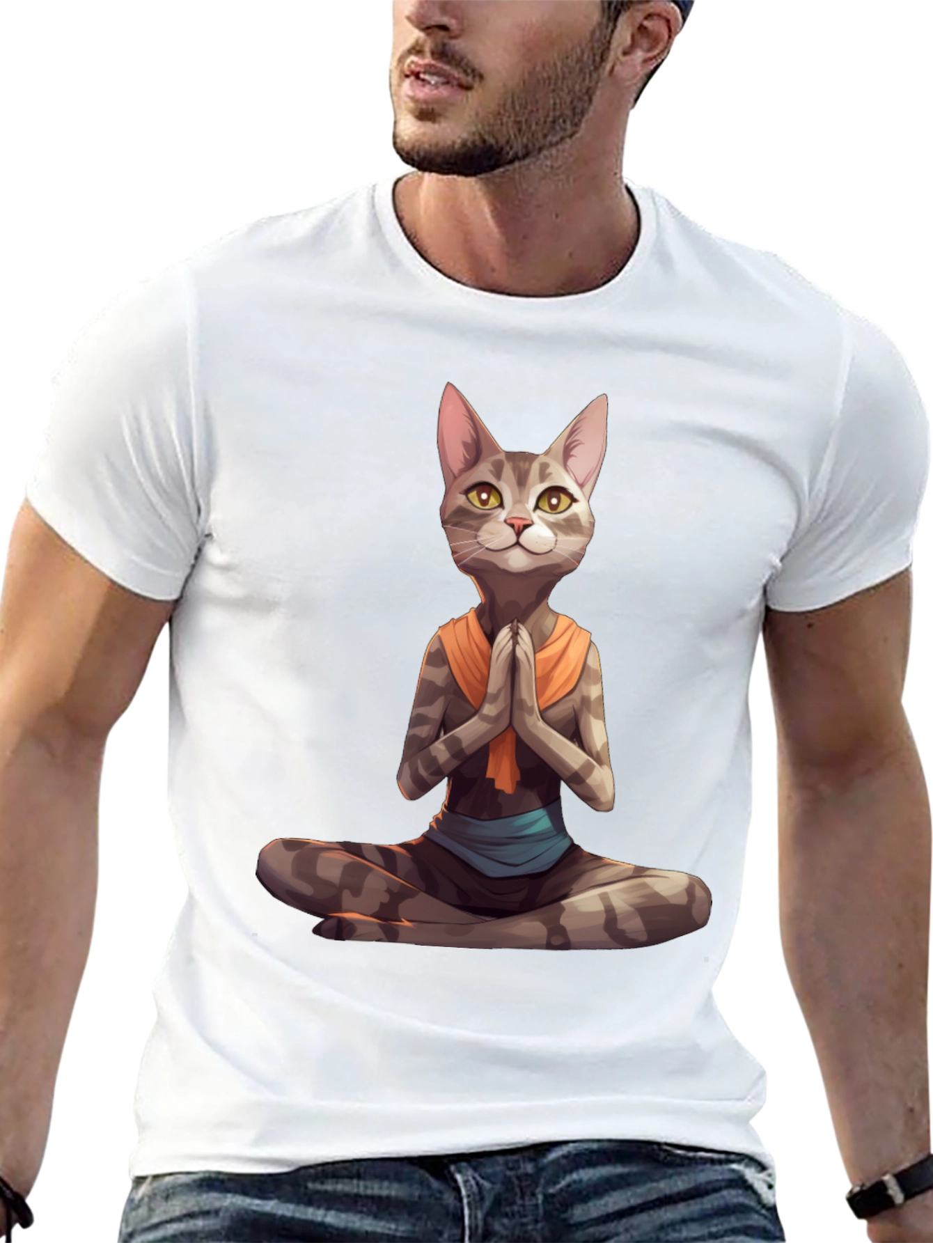 Yoga Cat T-Shirt: Meditating Feline Graphic Tee