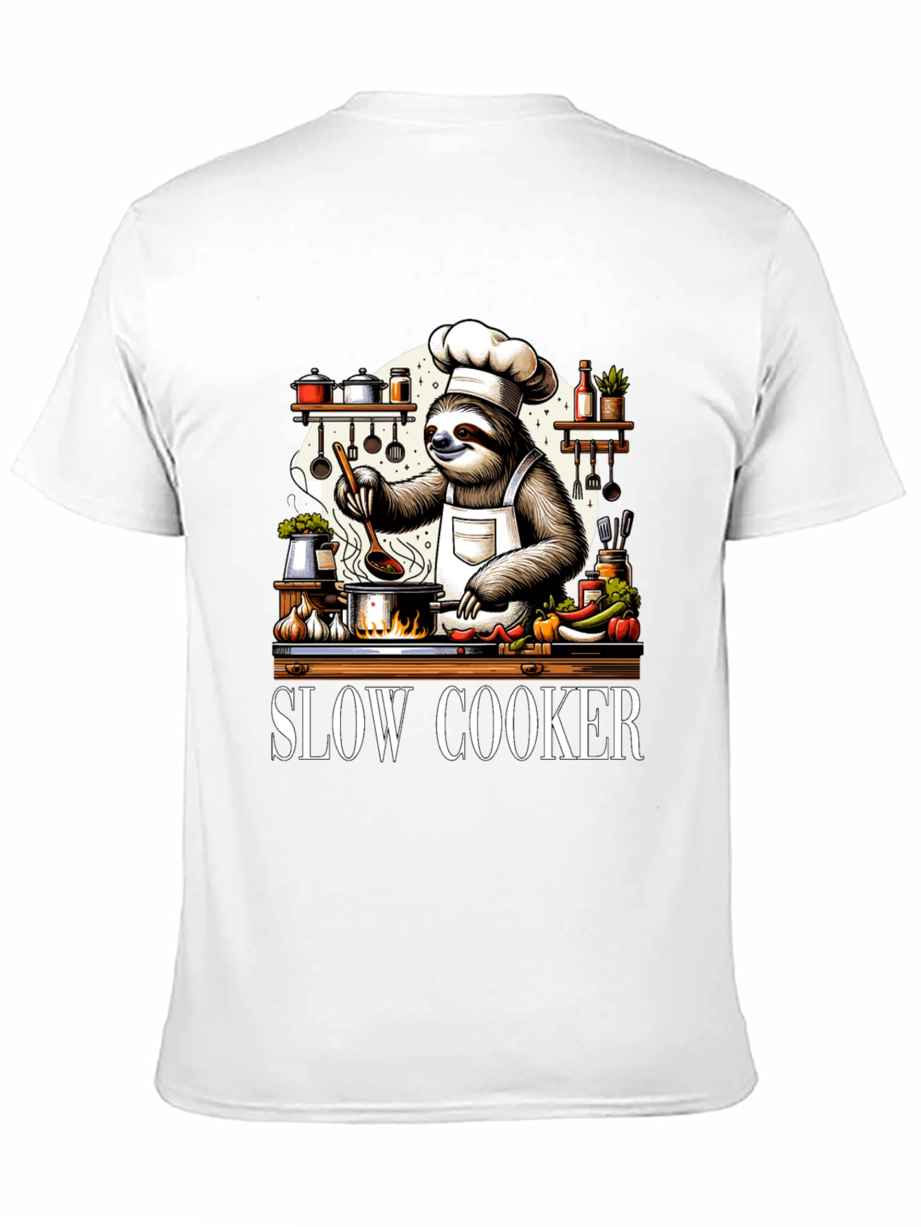 Slow Cooker Sloth Chef T-Shirt