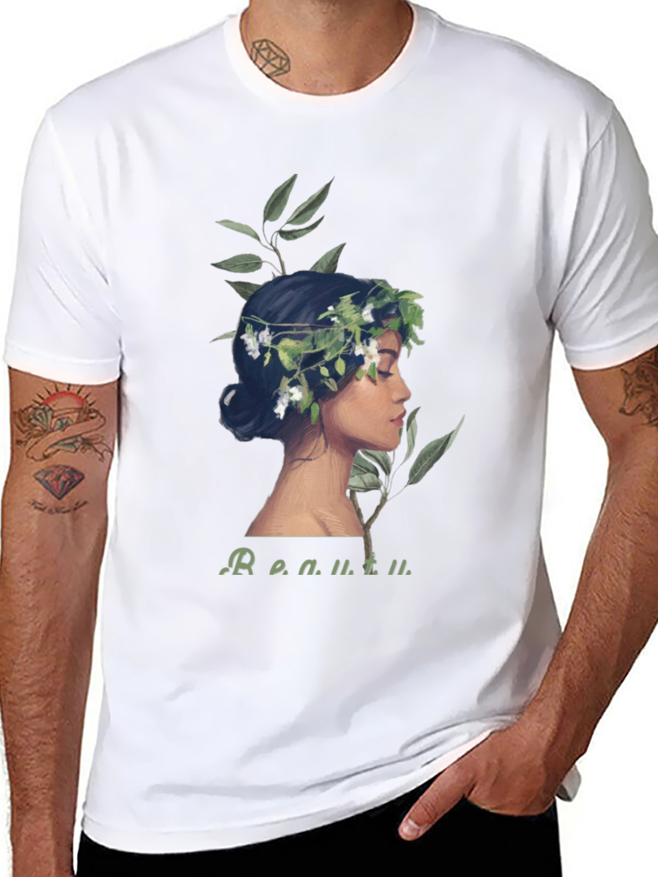 Floral Crown Woman Graphic Tee - Beauty Defined