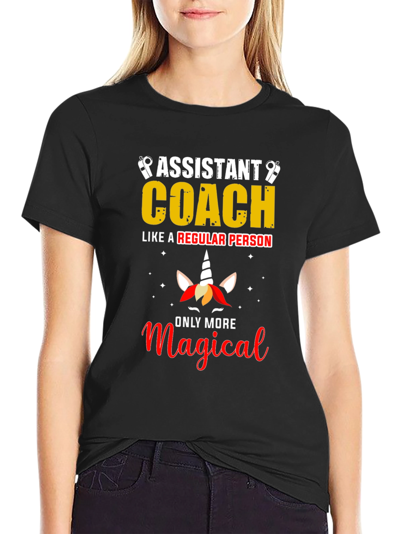 Assistant Coach Unicorn Graphic T-Shirt