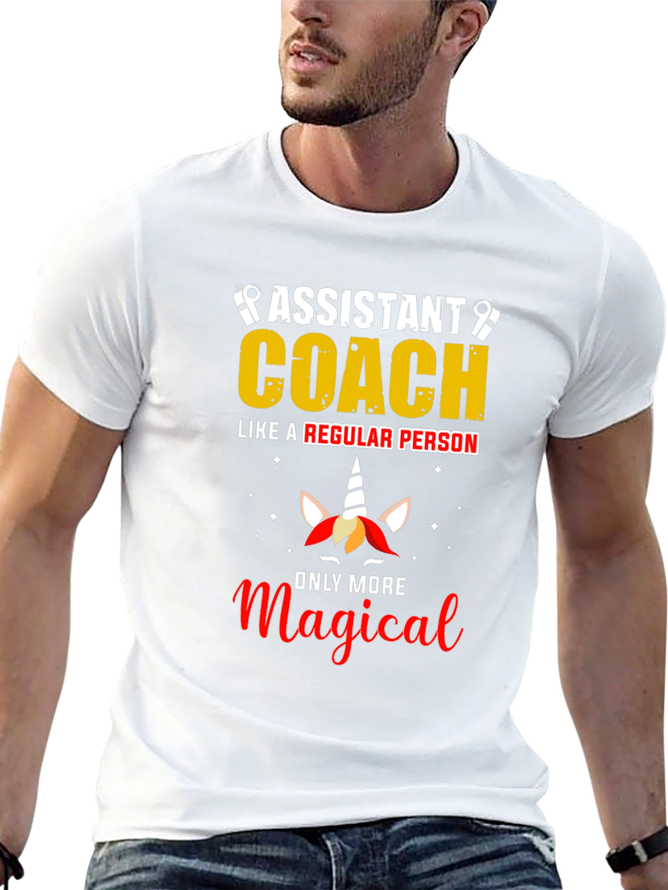 Assistant Coach Unicorn Graphic T-Shirt