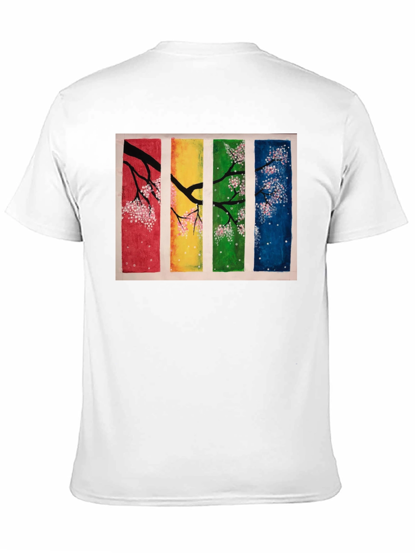 Four Seasons Blossom T-Shirt - Artistic Black Tee