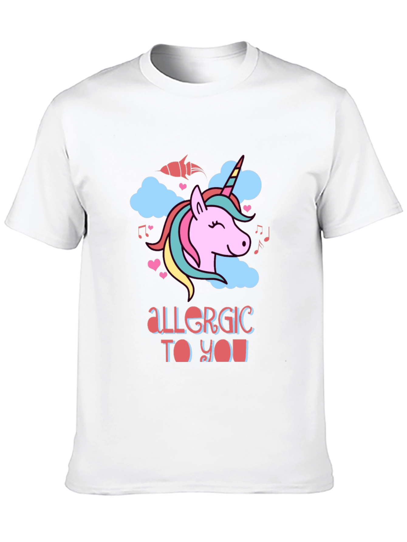 Unicorn Allergic To You Black T-Shirt