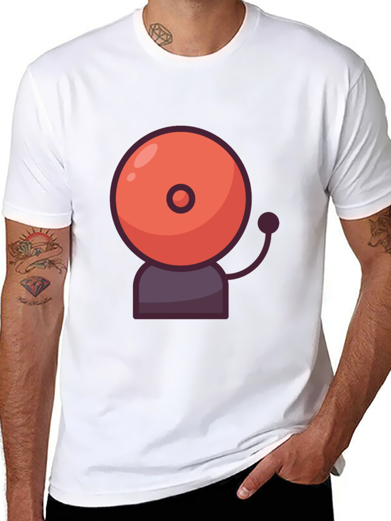 Ringing School Bell Graphic Tee - Black Cotton T-Shirt