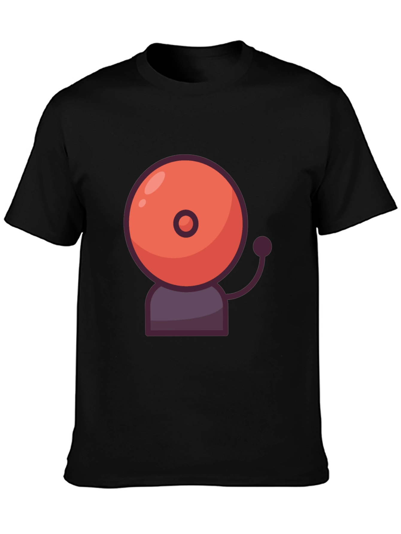 Ringing School Bell Graphic Tee - Black Cotton T-Shirt
