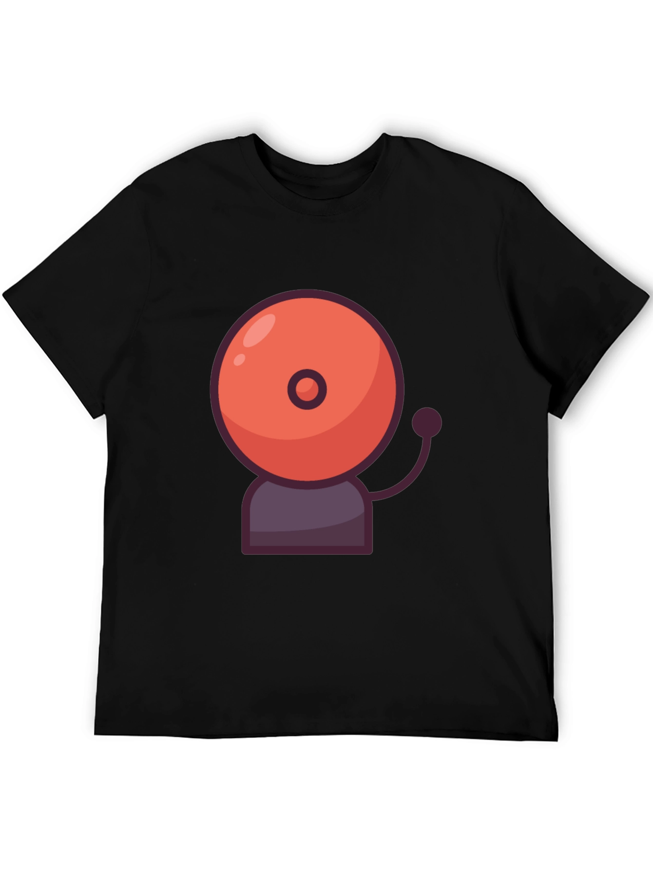 Ringing School Bell Graphic Tee - Black Cotton T-Shirt