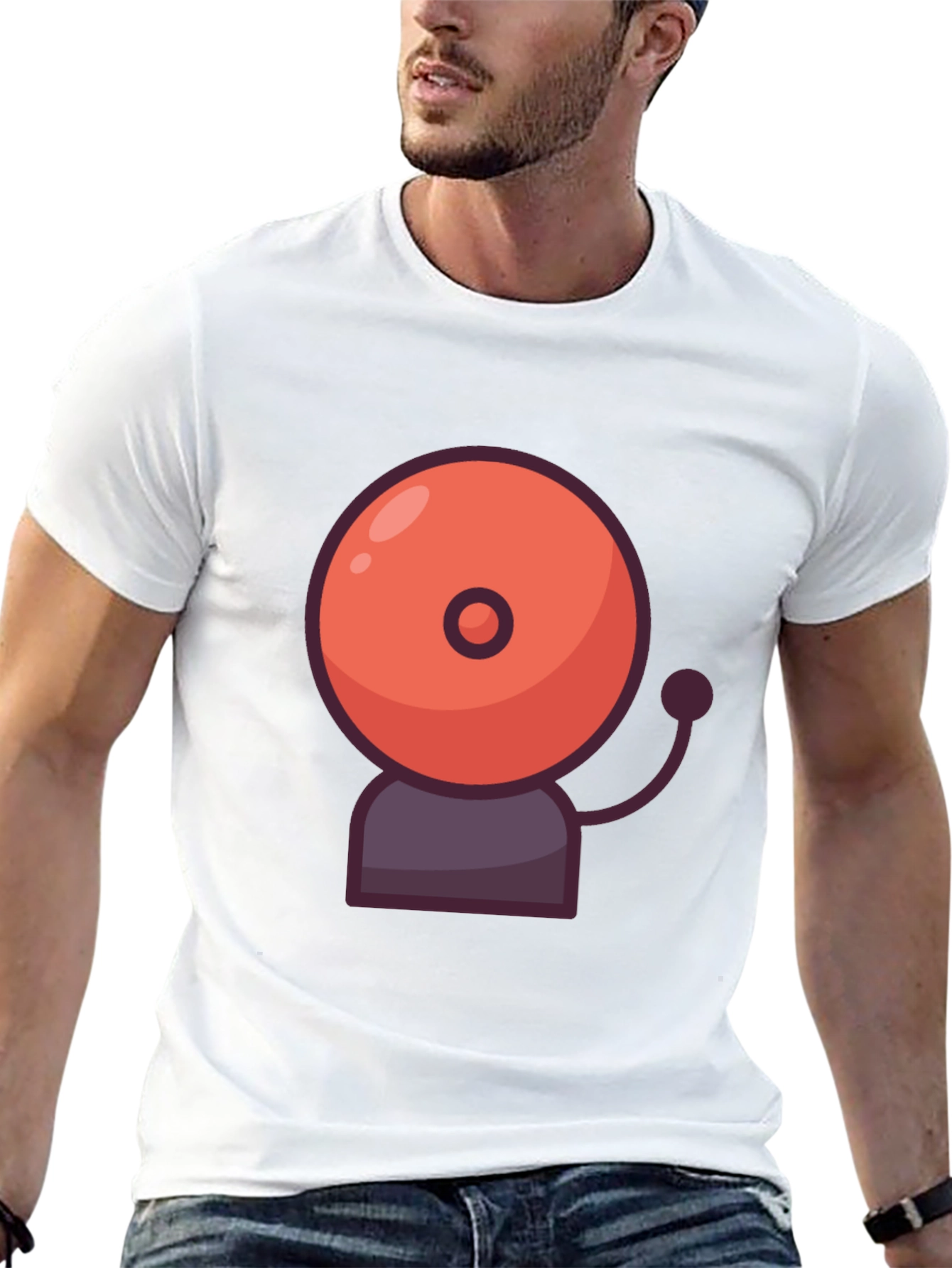 Ringing School Bell Graphic Tee - Black Cotton T-Shirt