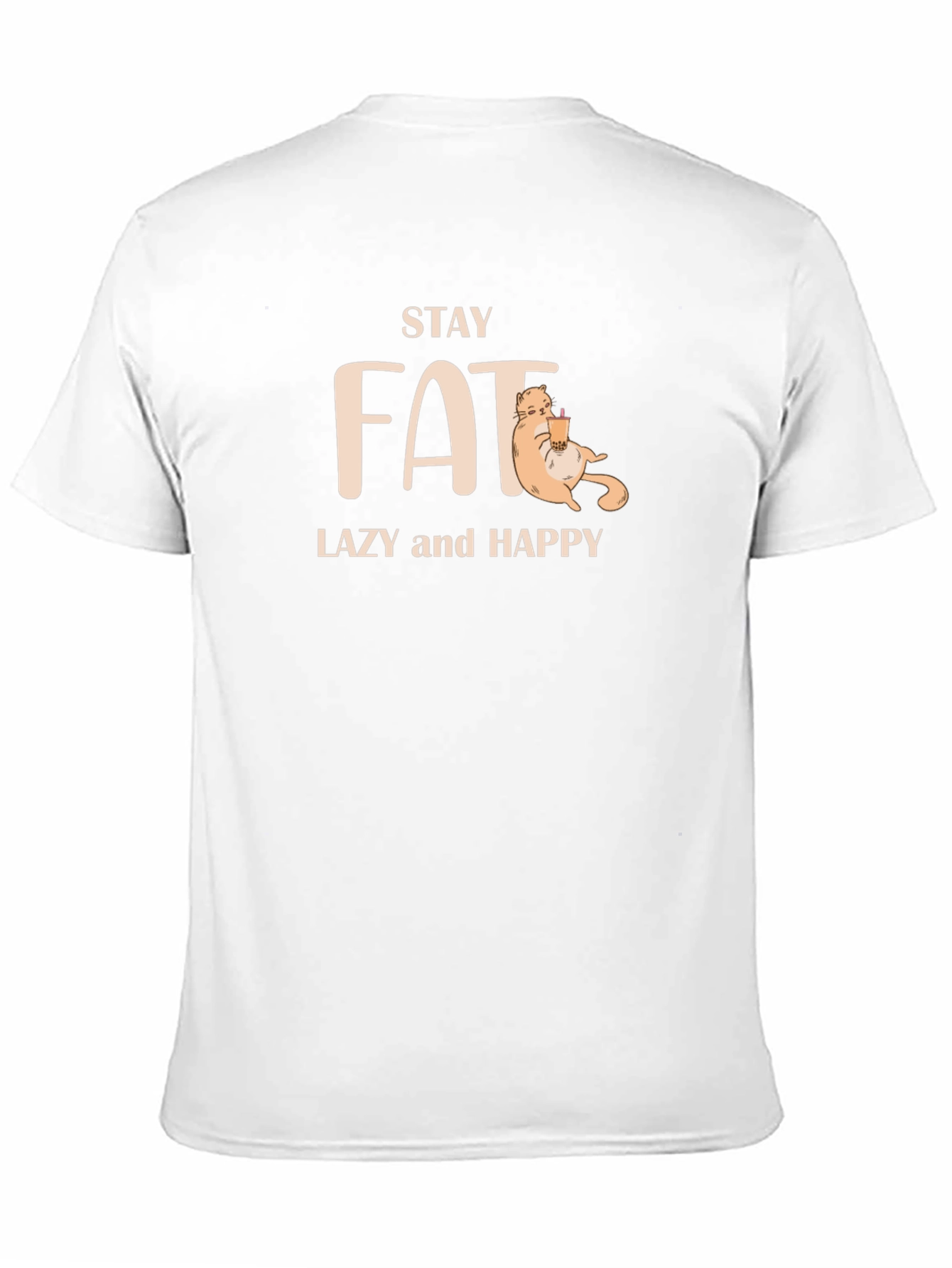 Stay Fat Lazy & Happy Black T-Shirt