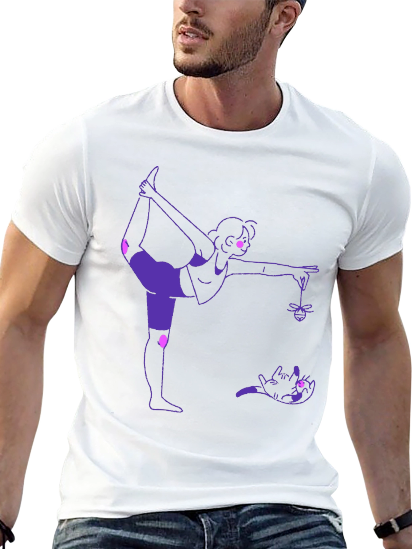 Yoga Cat Black T-Shirt