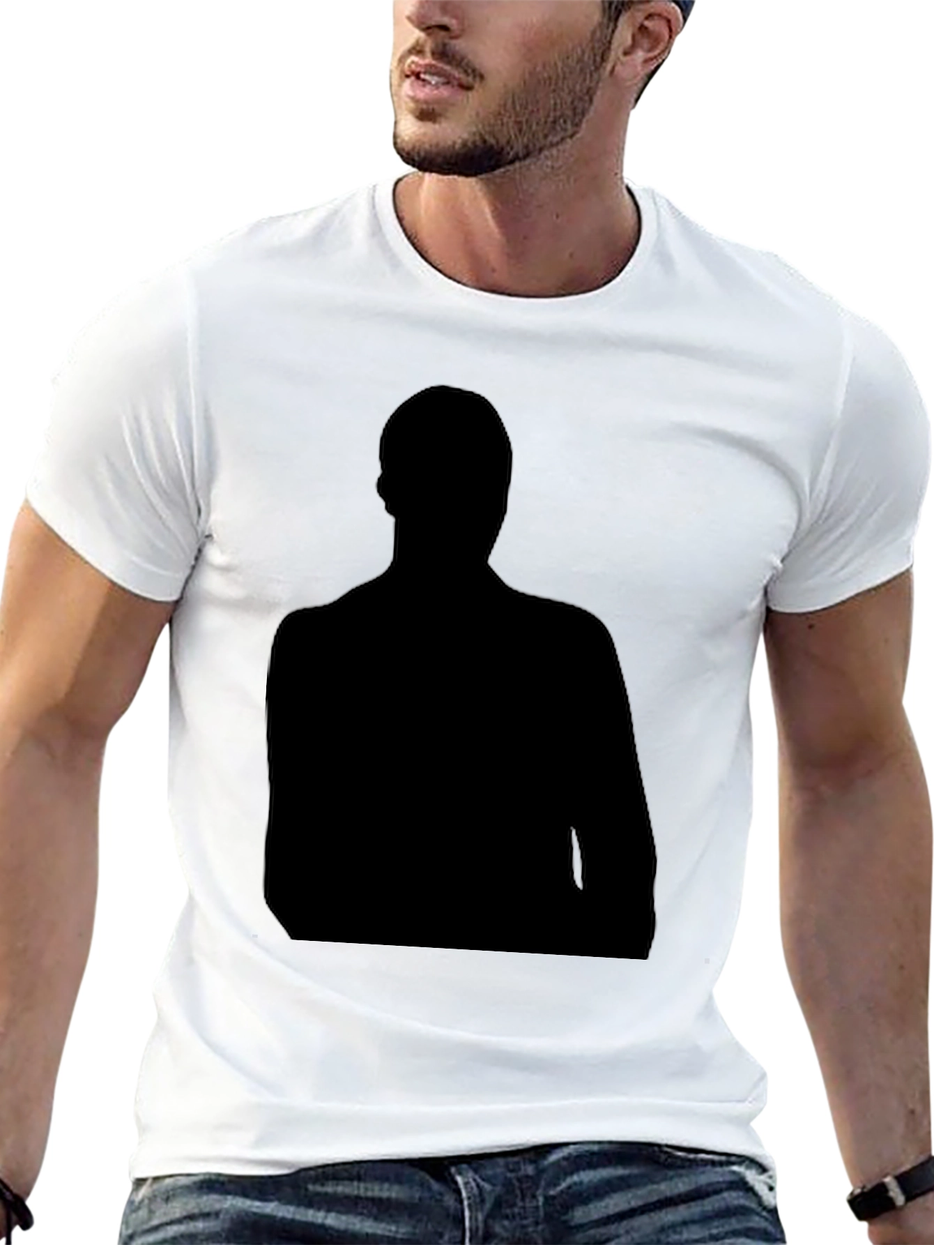 Mens Black Silhouette Graphic T-Shirt