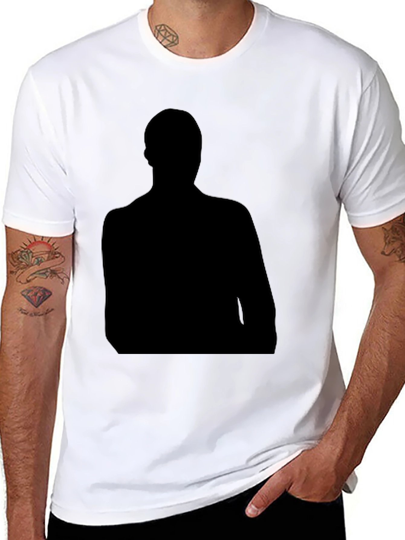 Mens Black Silhouette Graphic T-Shirt