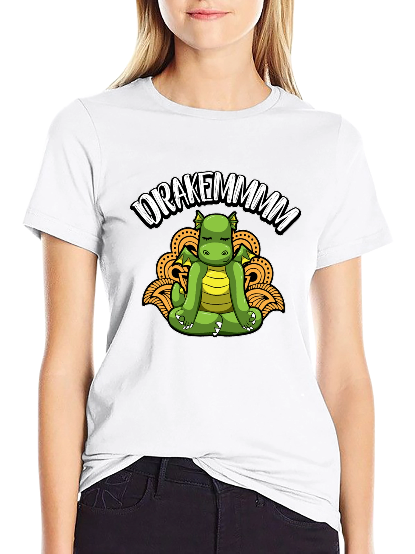 Drakemmmm Dragon Meditating T-Shirt