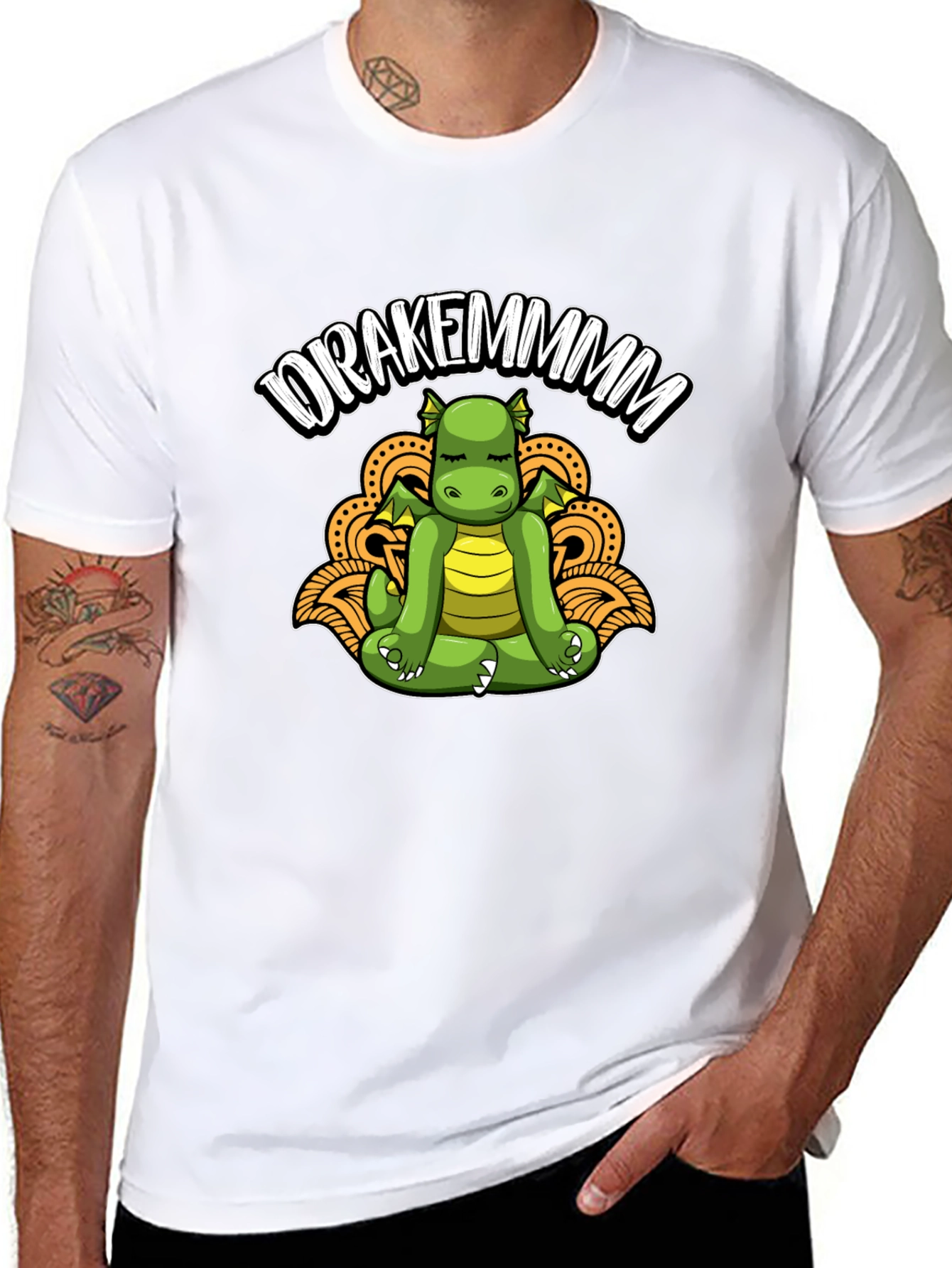 Drakemmmm Dragon Meditating T-Shirt