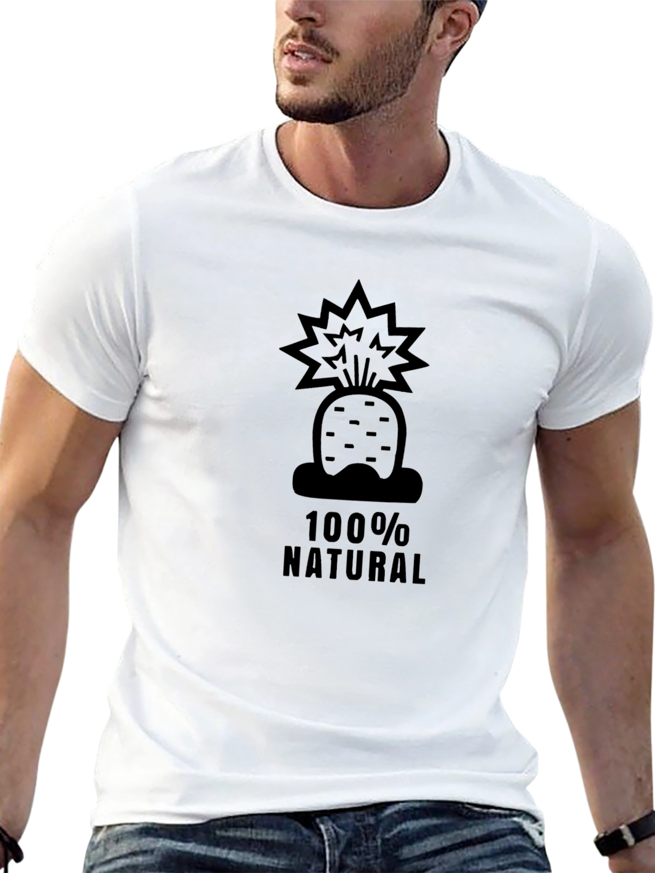 100% Natural Carrot T-Shirt - Black