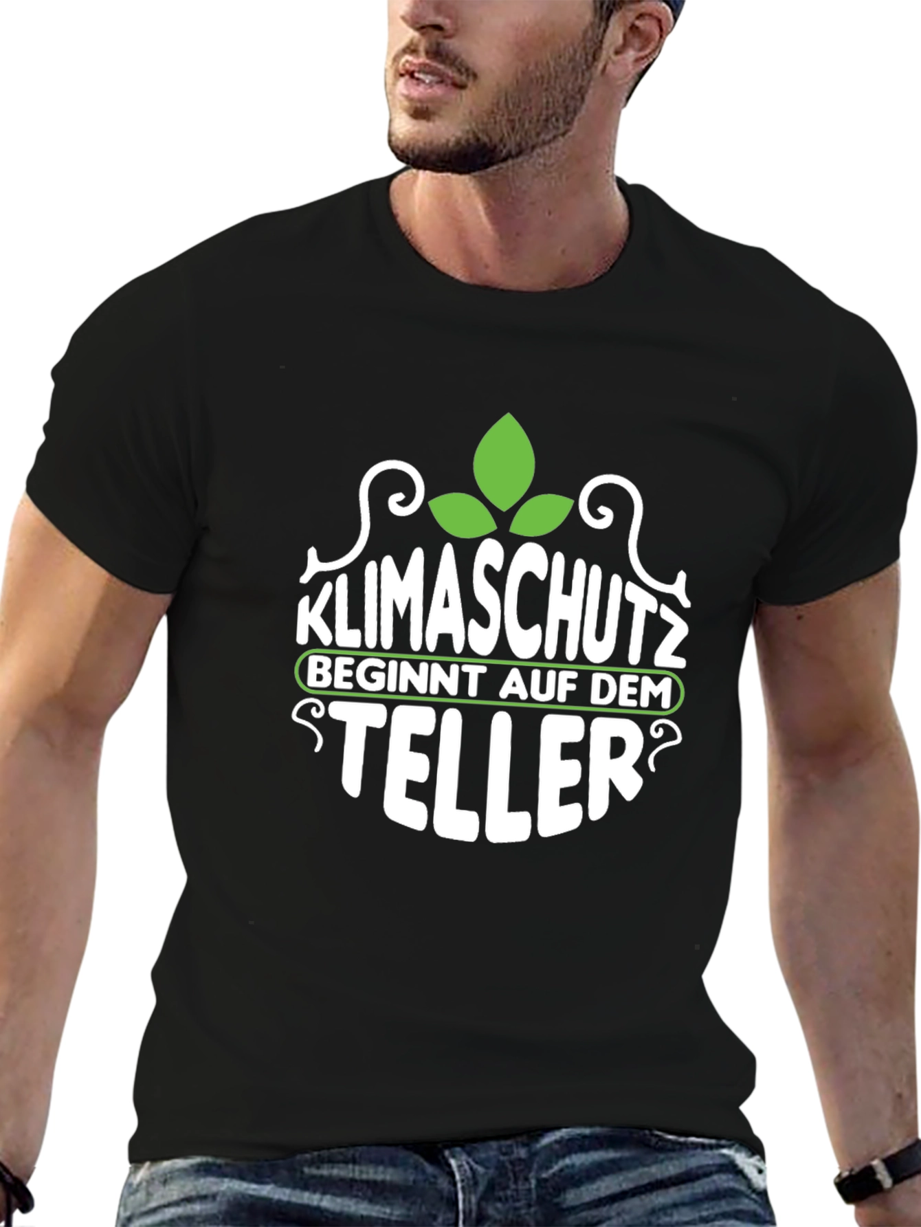 Klimaschutz Begins With What You Eat Black Tee