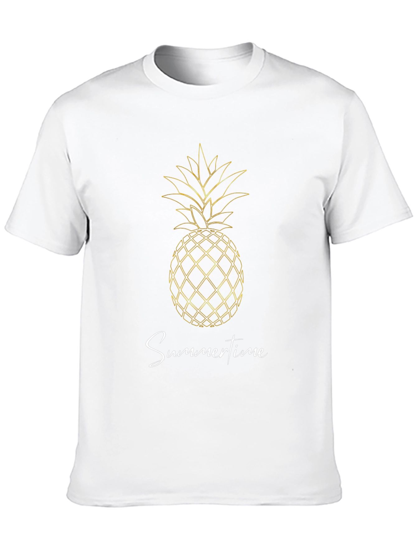 Pineapple Summertime Graphic Black T-Shirt