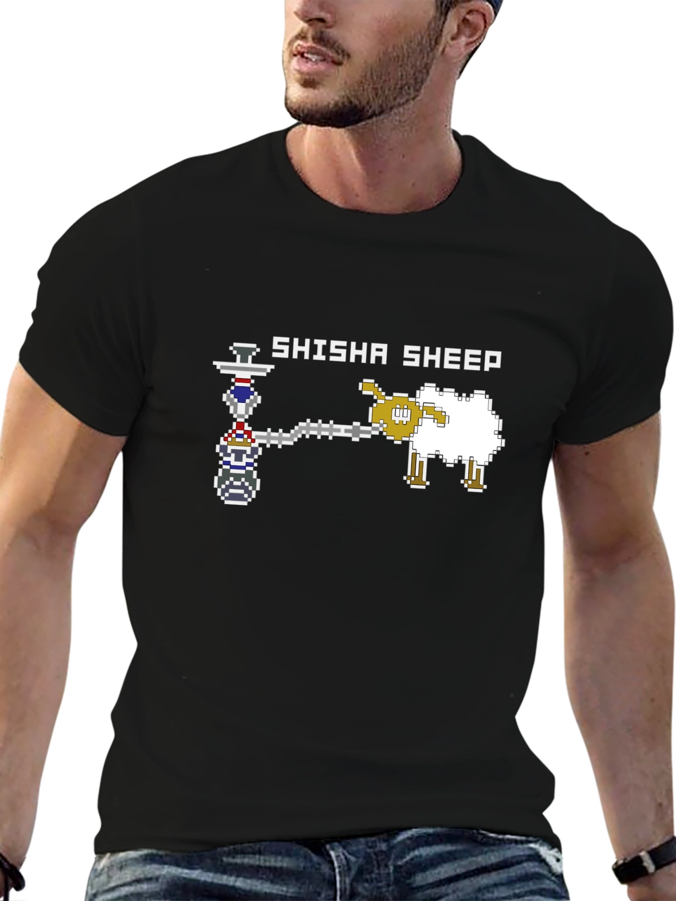 Shisha Sheep Graphic Black T-Shirt