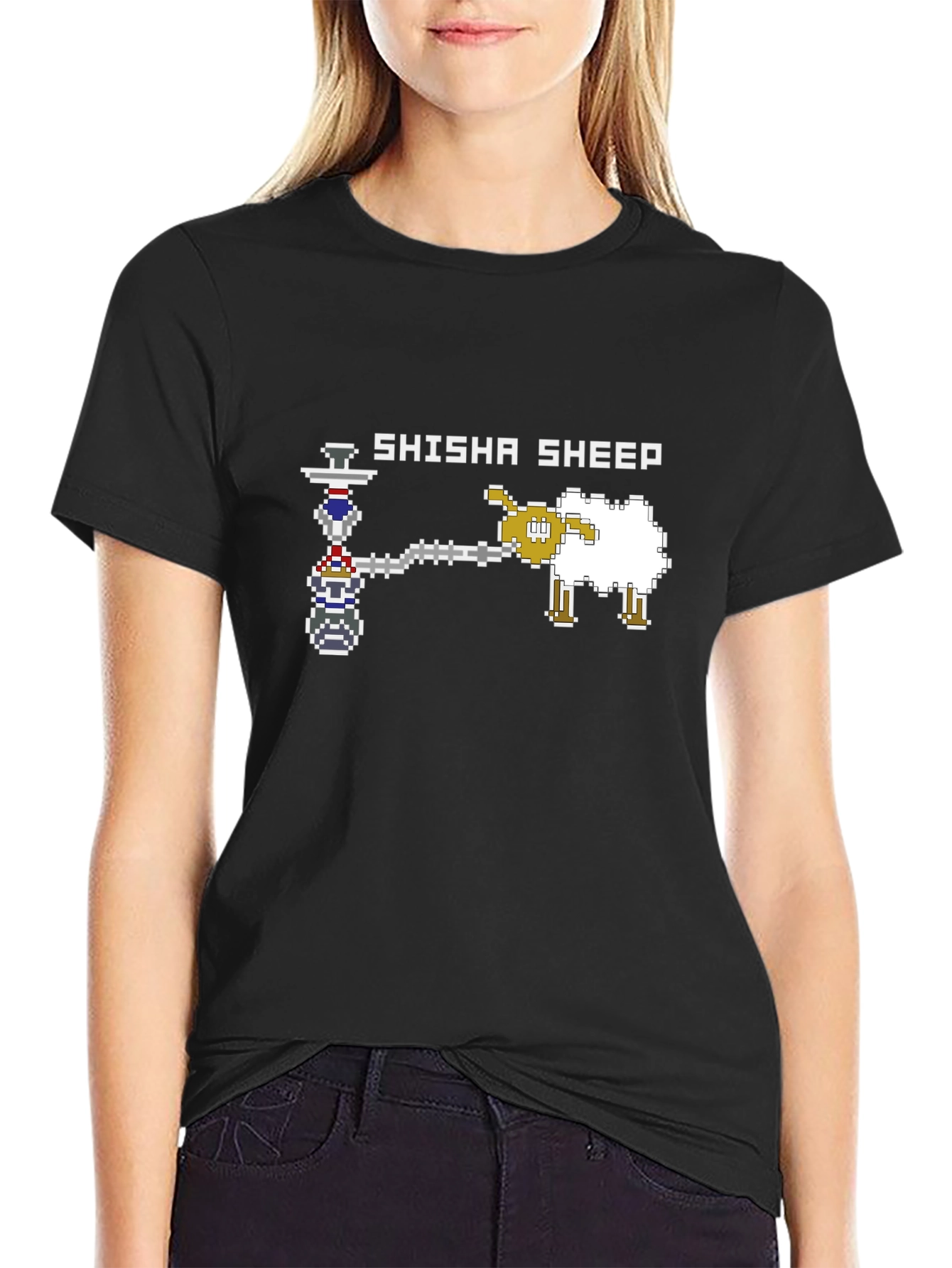 Shisha Sheep Graphic Black T-Shirt