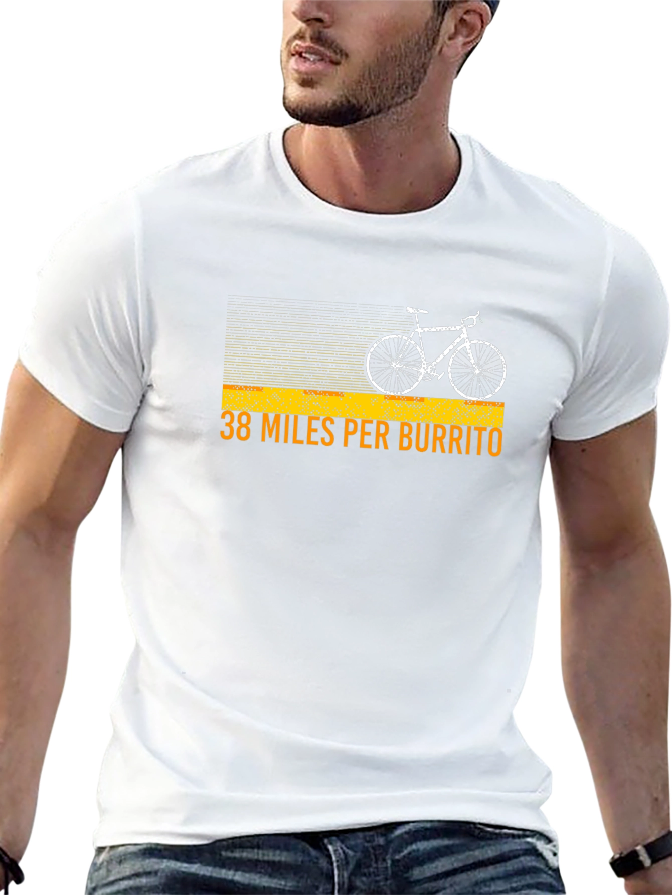 38 Miles Per Burrito Funny Cycling T-Shirt