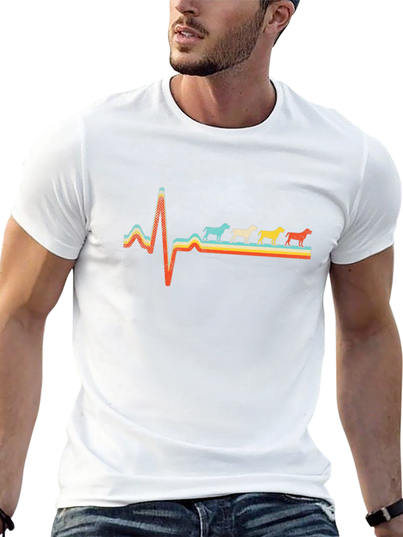 Retro Dog Breed Heartbeat Graphic Tee