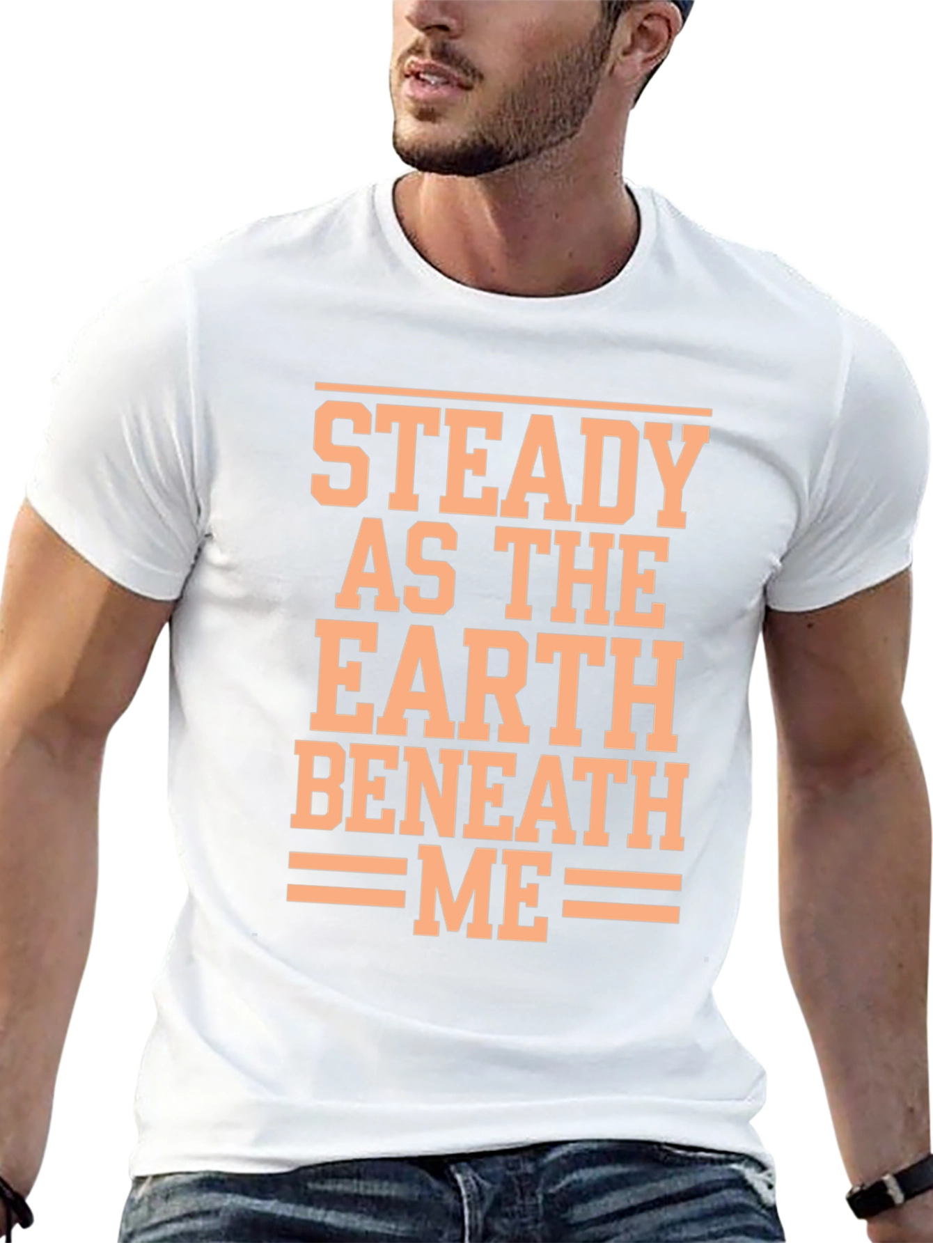 Steady Earth Beneath Me Black Graphic T-Shirt