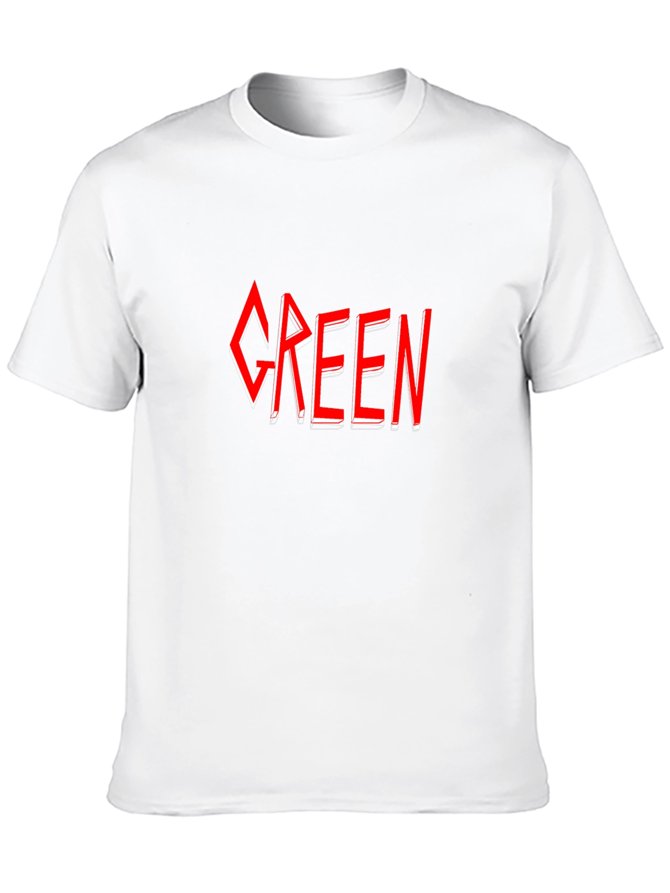 Green T-Shirt - Red Graphic Design