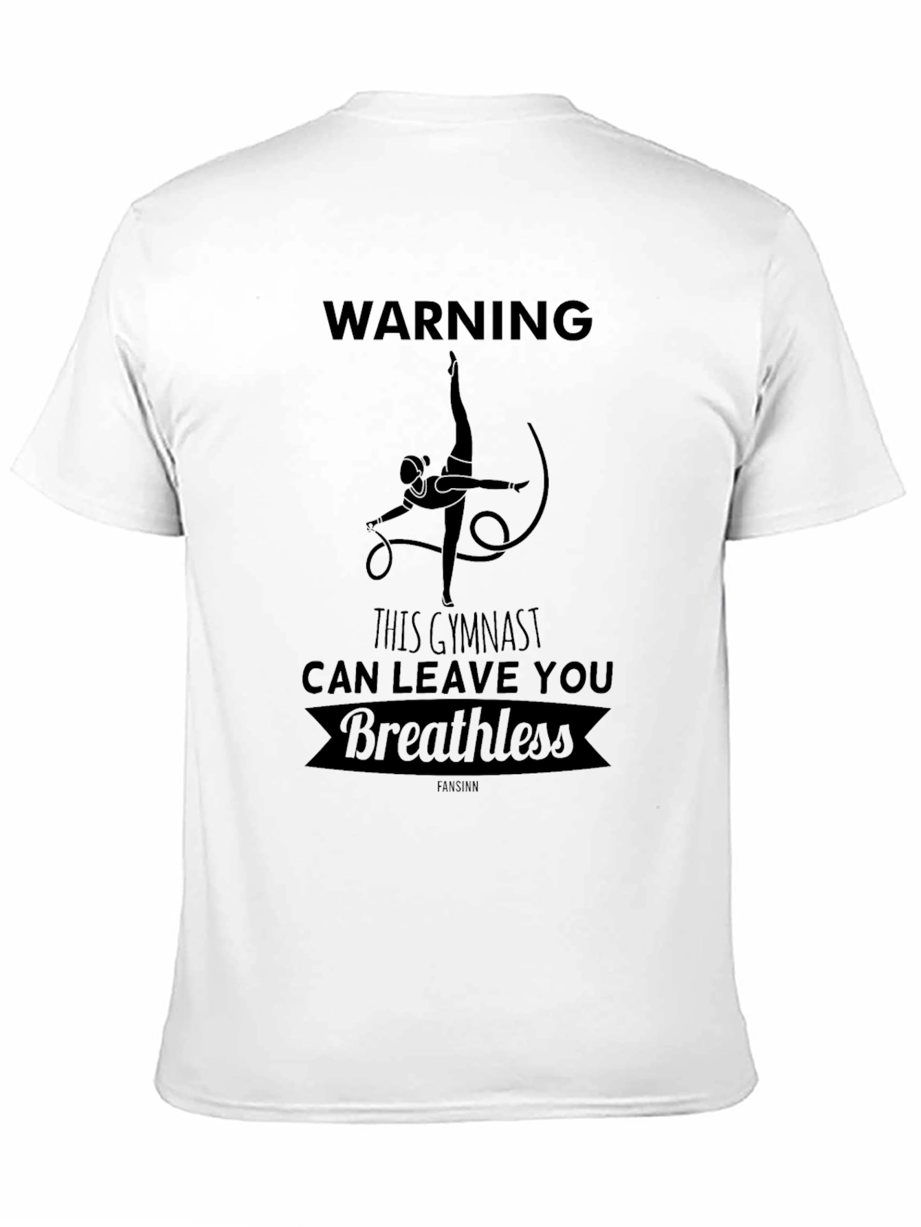 Warning Gymnast Breathless Black Graphic Tee
