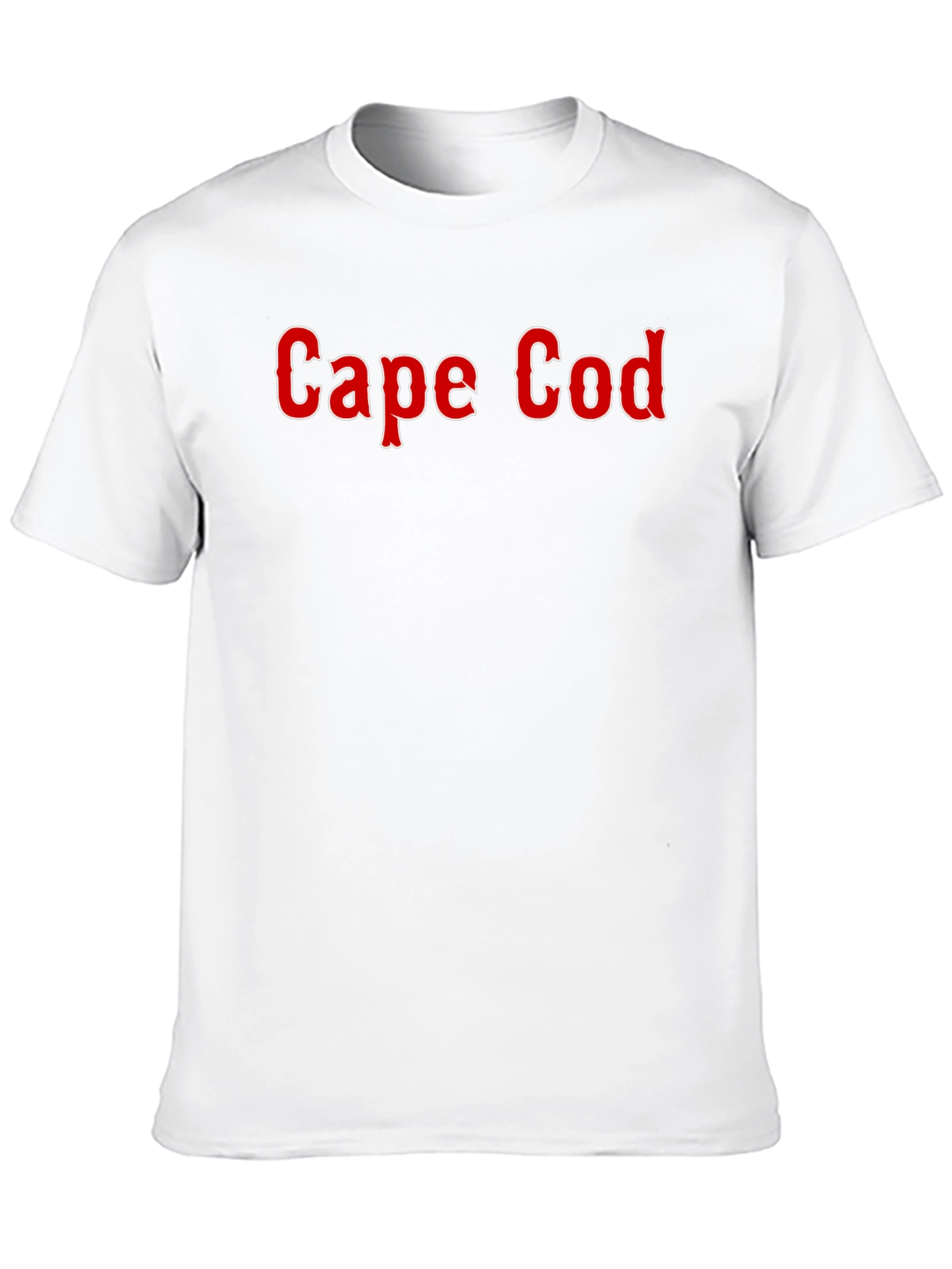 Cape Cod Black T-Shirt - Classic Red Text Design
