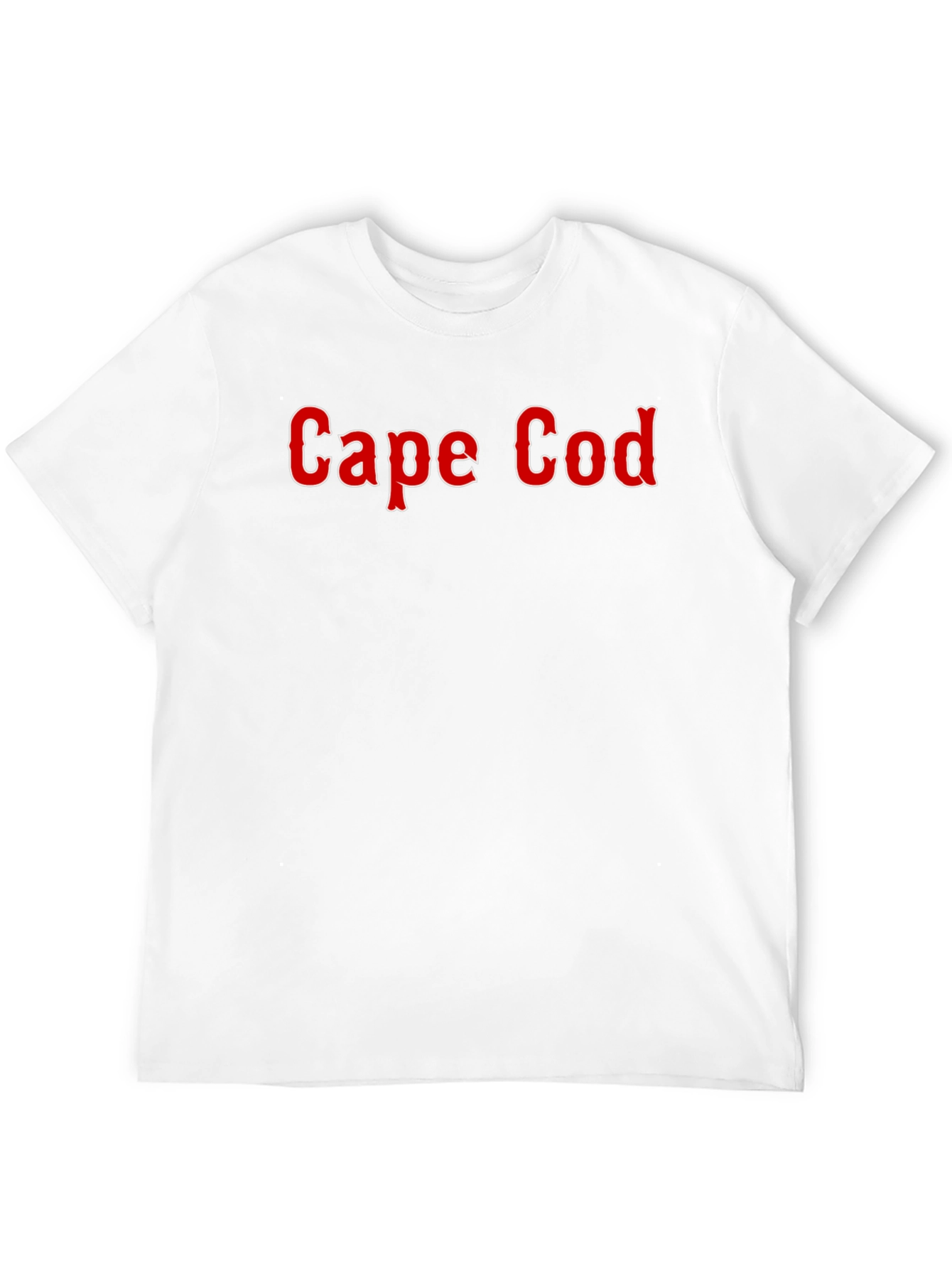 Cape Cod Black T-Shirt - Classic Red Text Design