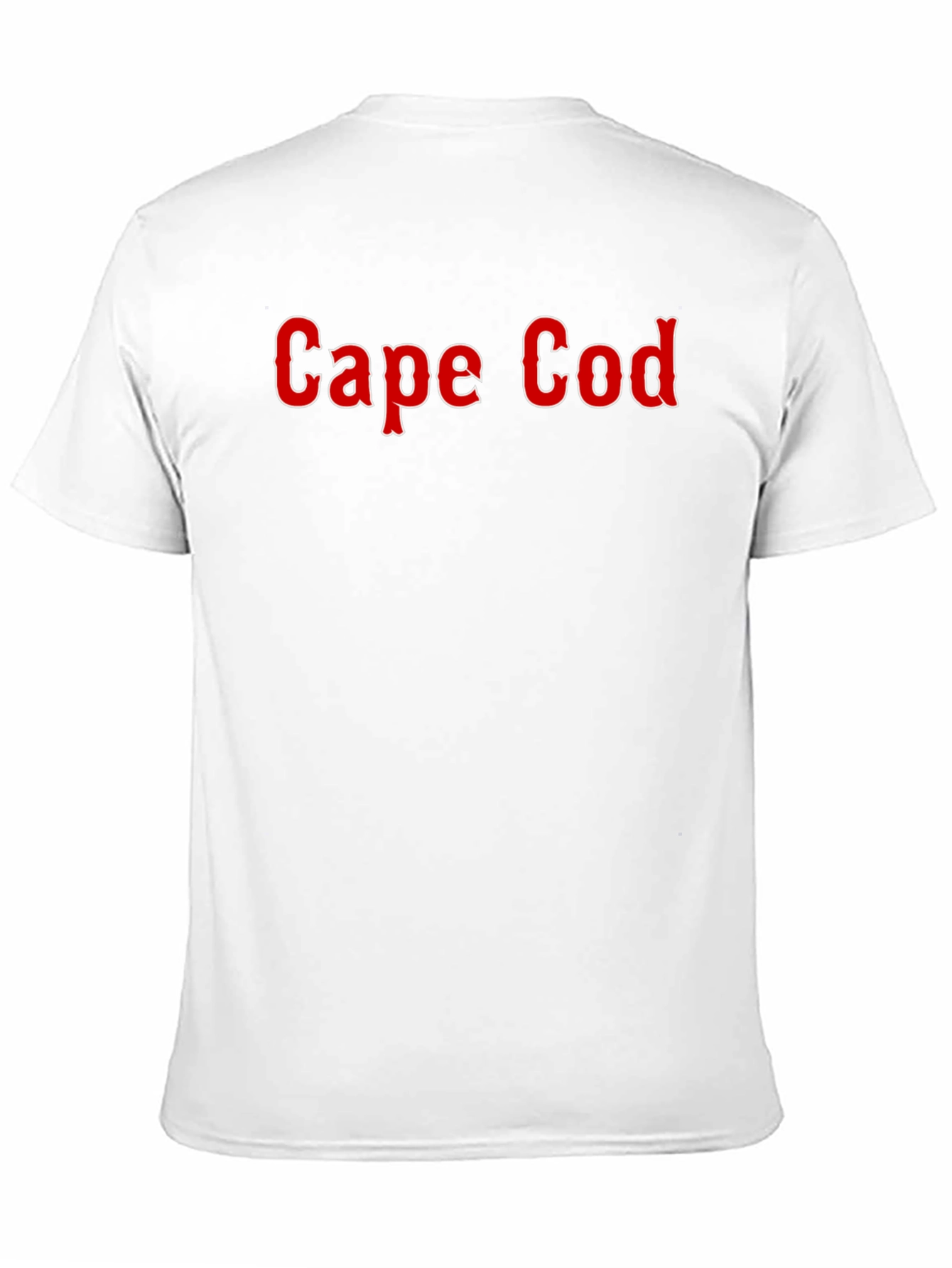 Cape Cod Black T-Shirt - Classic Red Text Design