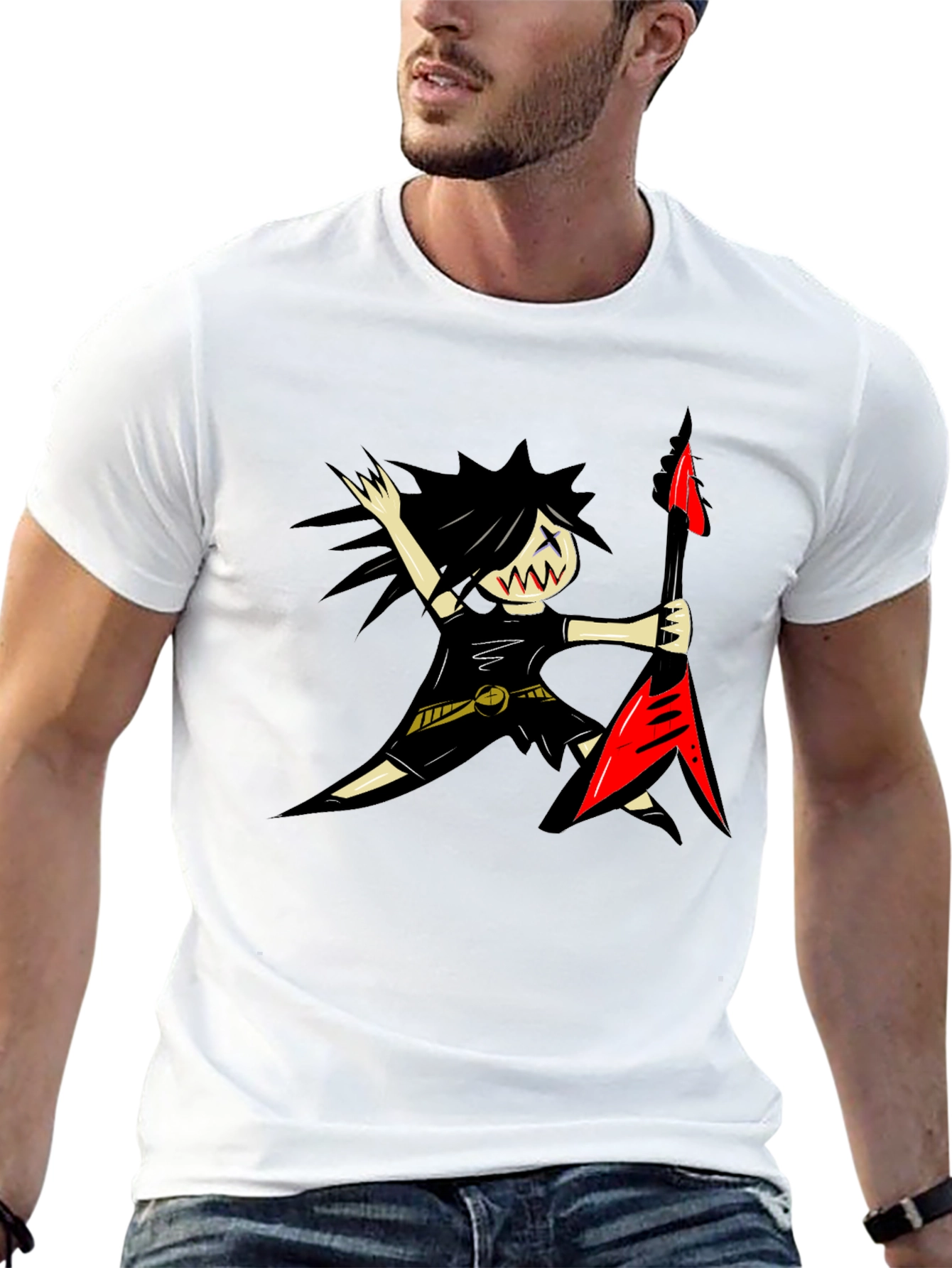 Cartoon Rocker T-Shirt - Fun Music Lover Tee