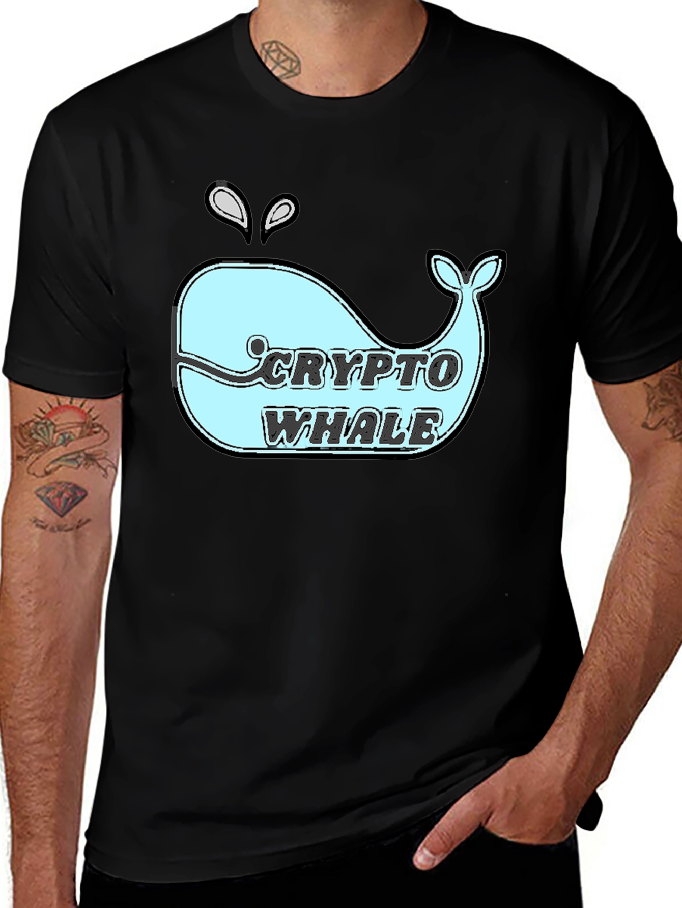 Crypto Whale T-Shirt - Black Cotton Tee