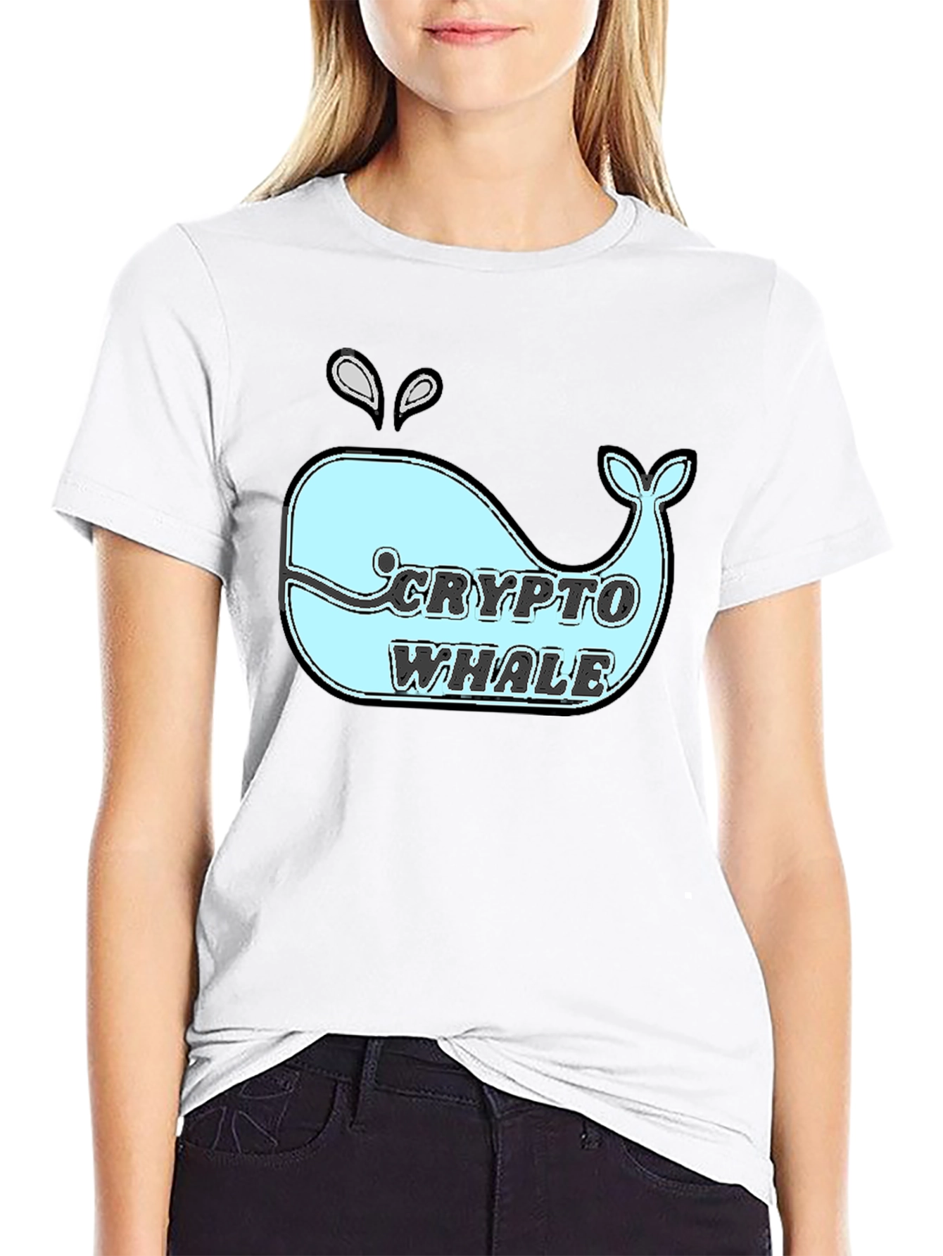 Crypto Whale T-Shirt - Black Cotton Tee