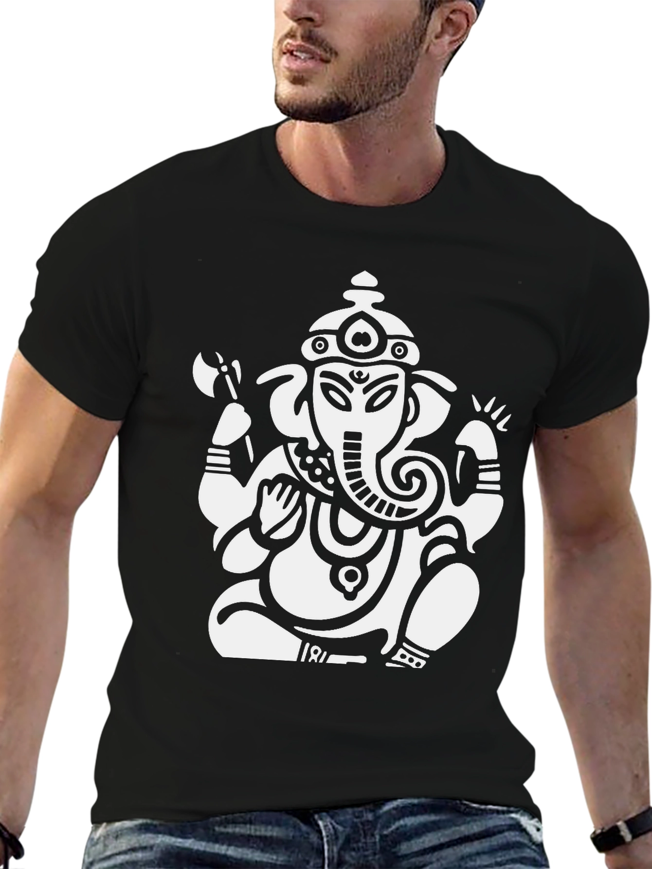 Ganesha Graphic Black T-Shirt - Hindu God Print