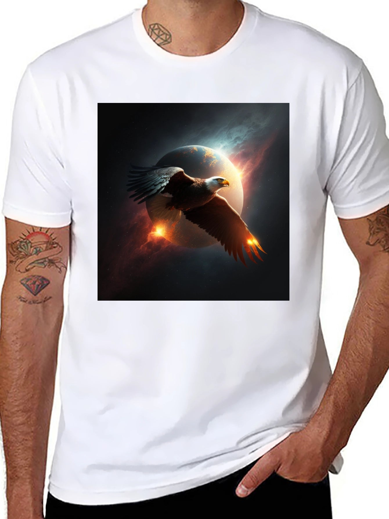 Eagle Space Graphic Black T-Shirt