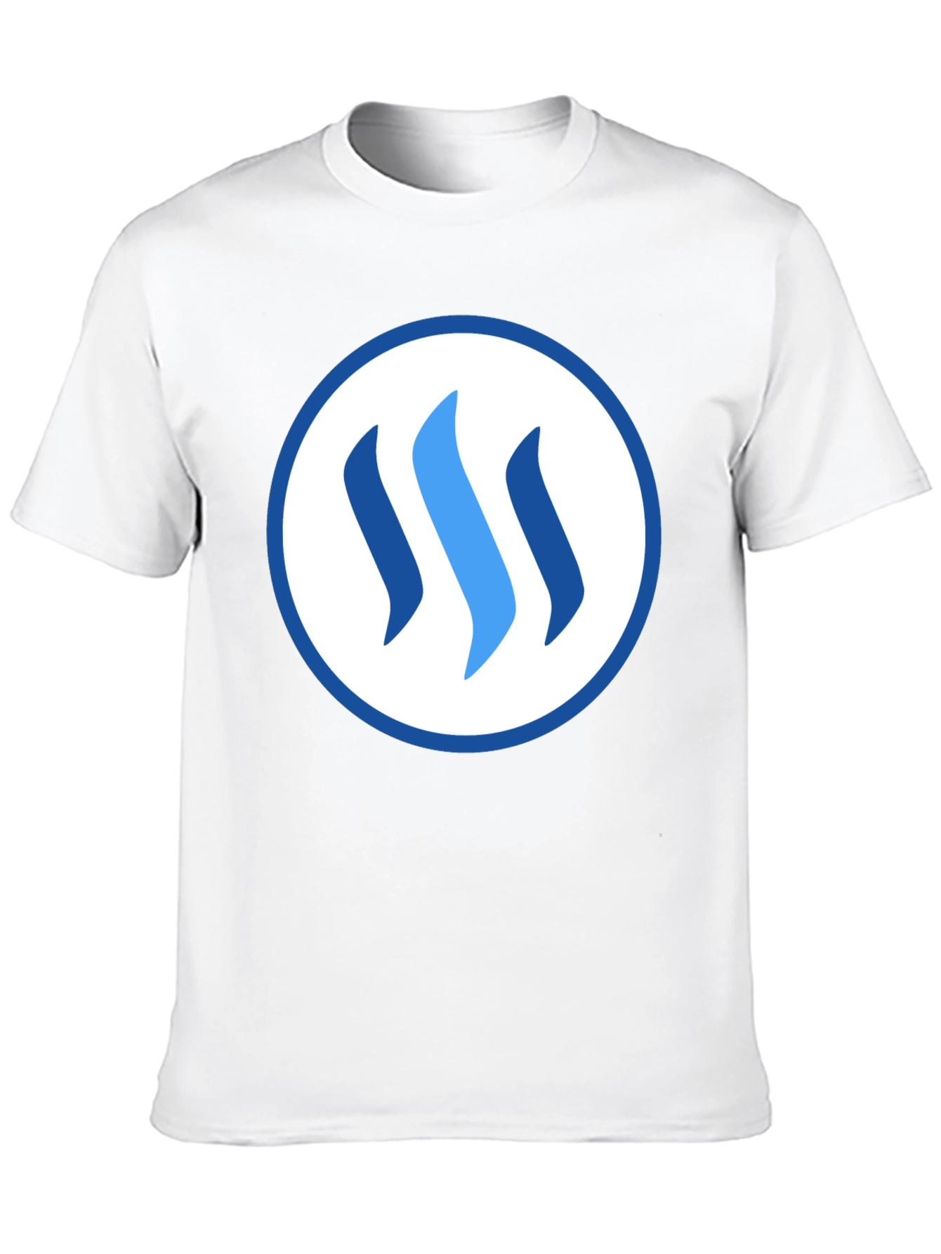 Stylish Blue Logo Graphic Black T-Shirt