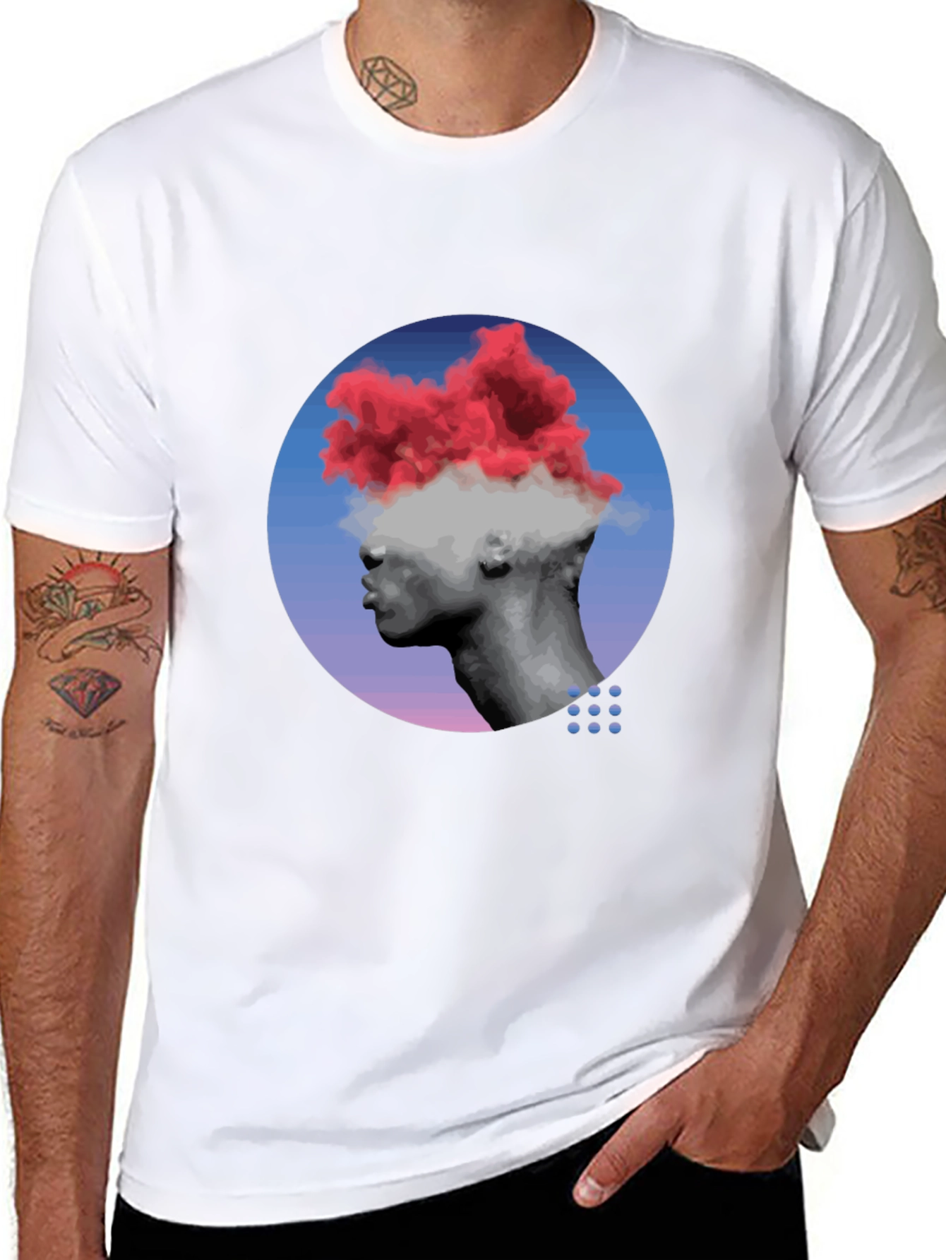 Abstract Head in the Clouds Graphic Tee