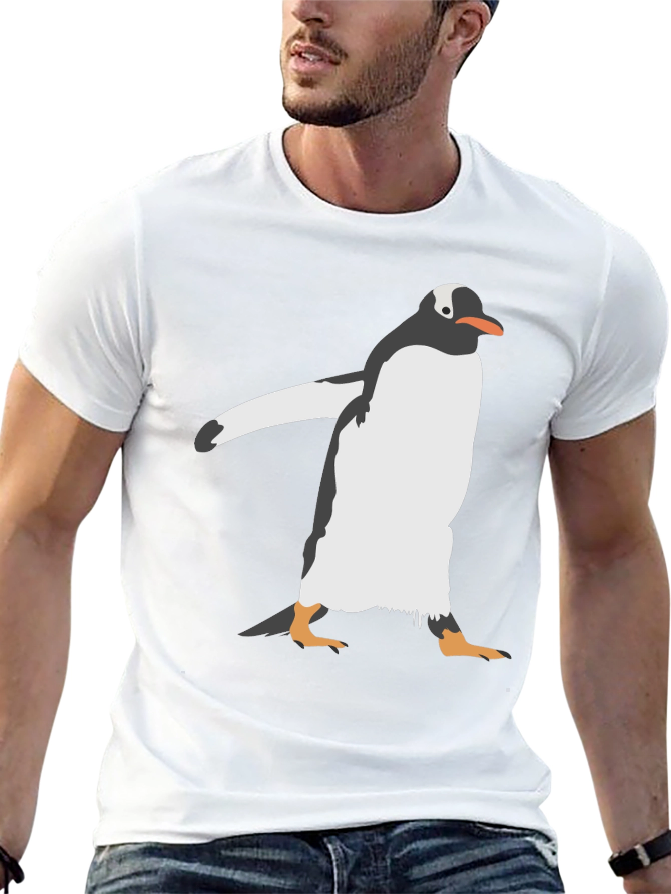 Penguin Graphic Print Black T-Shirt