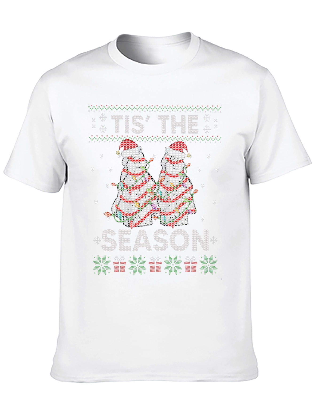 Holiday Llama T-Shirt: Tis the Season Knit Design